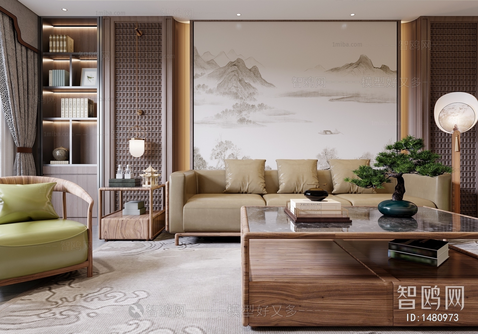 New Chinese Style A Living Room