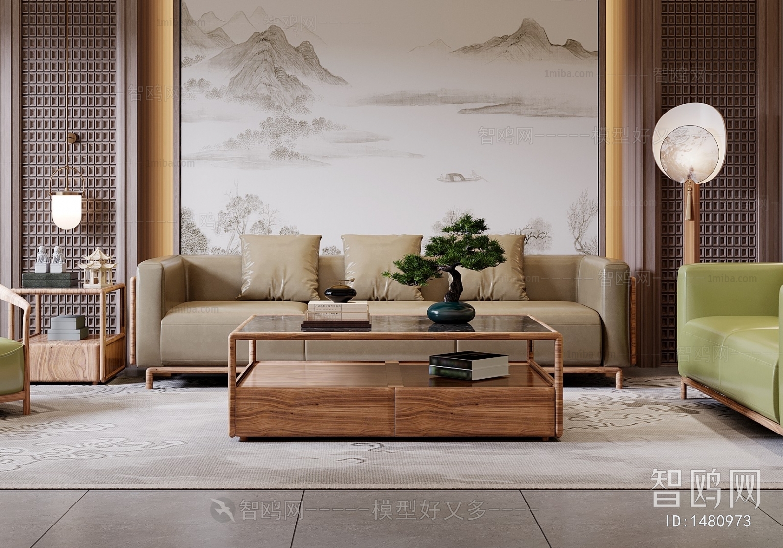 New Chinese Style A Living Room