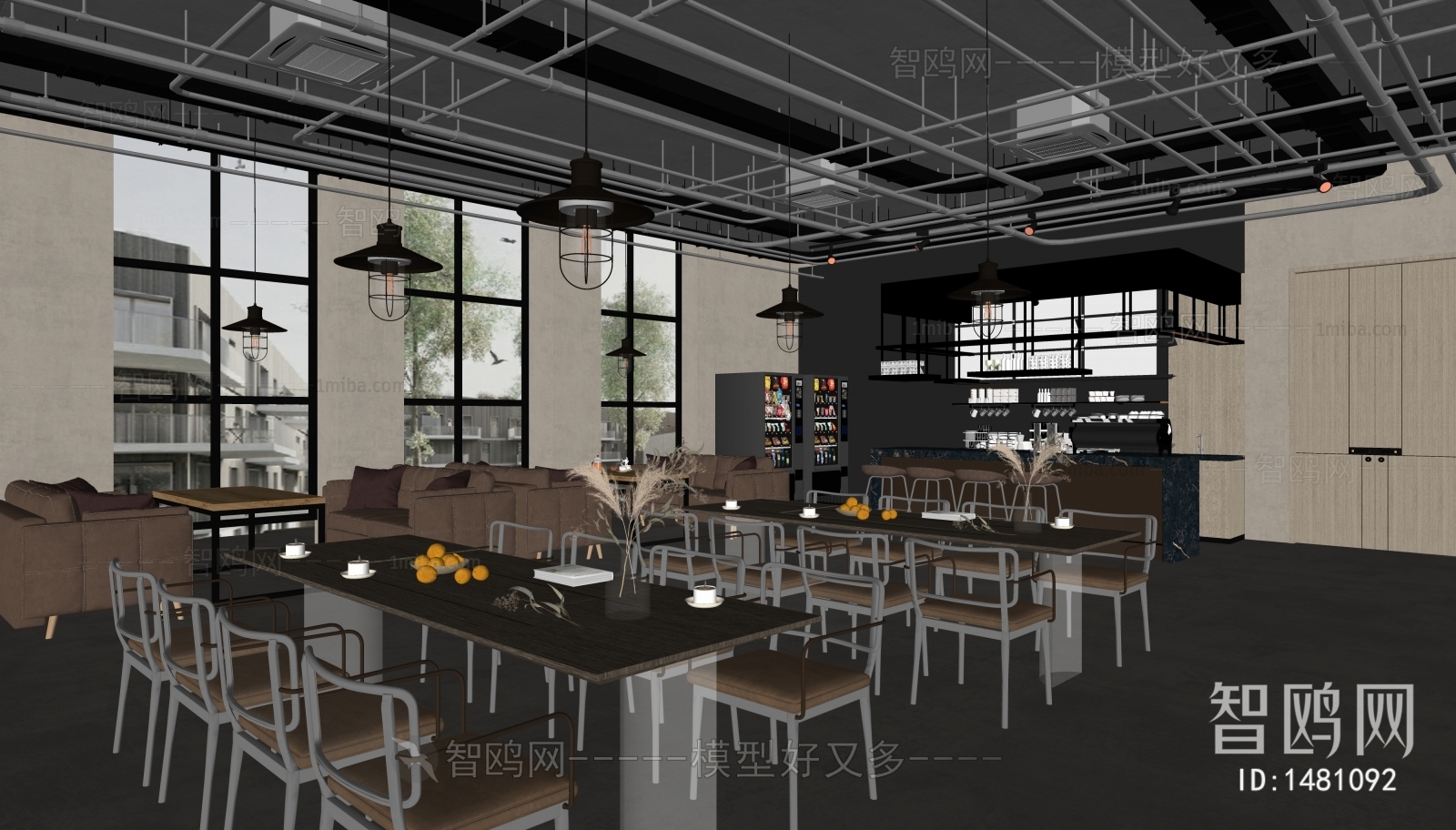 Modern Industrial Style Cafe