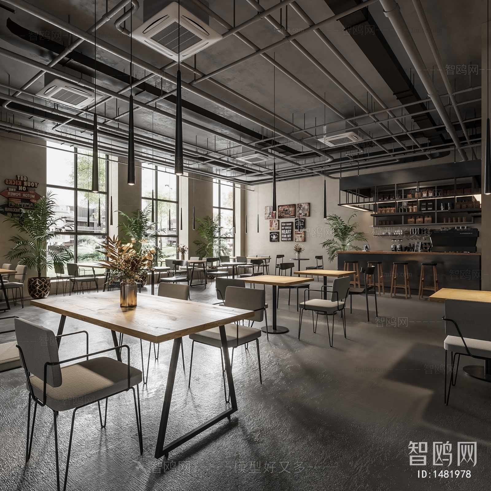Modern Industrial Style Catering Space