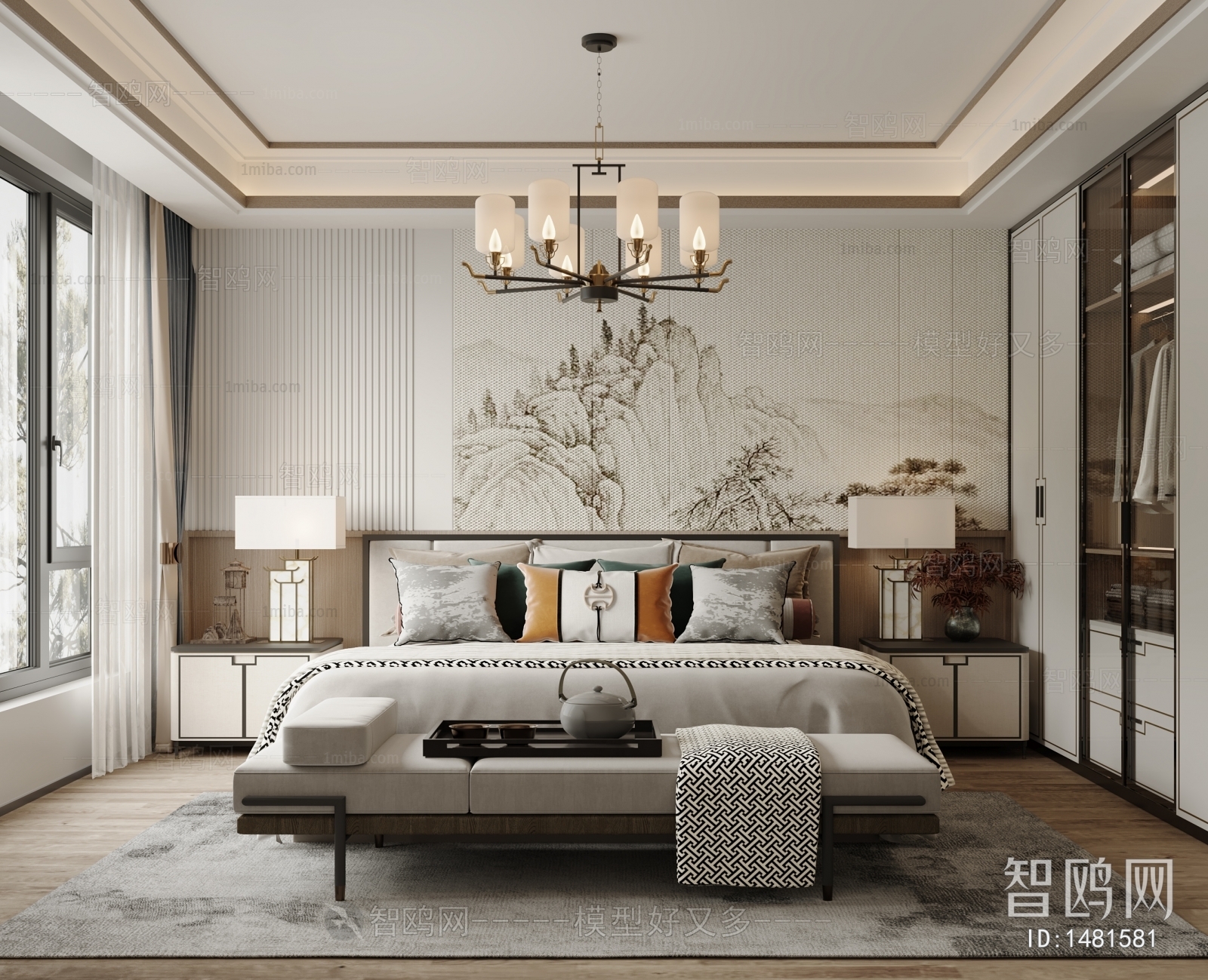 New Chinese Style Bedroom