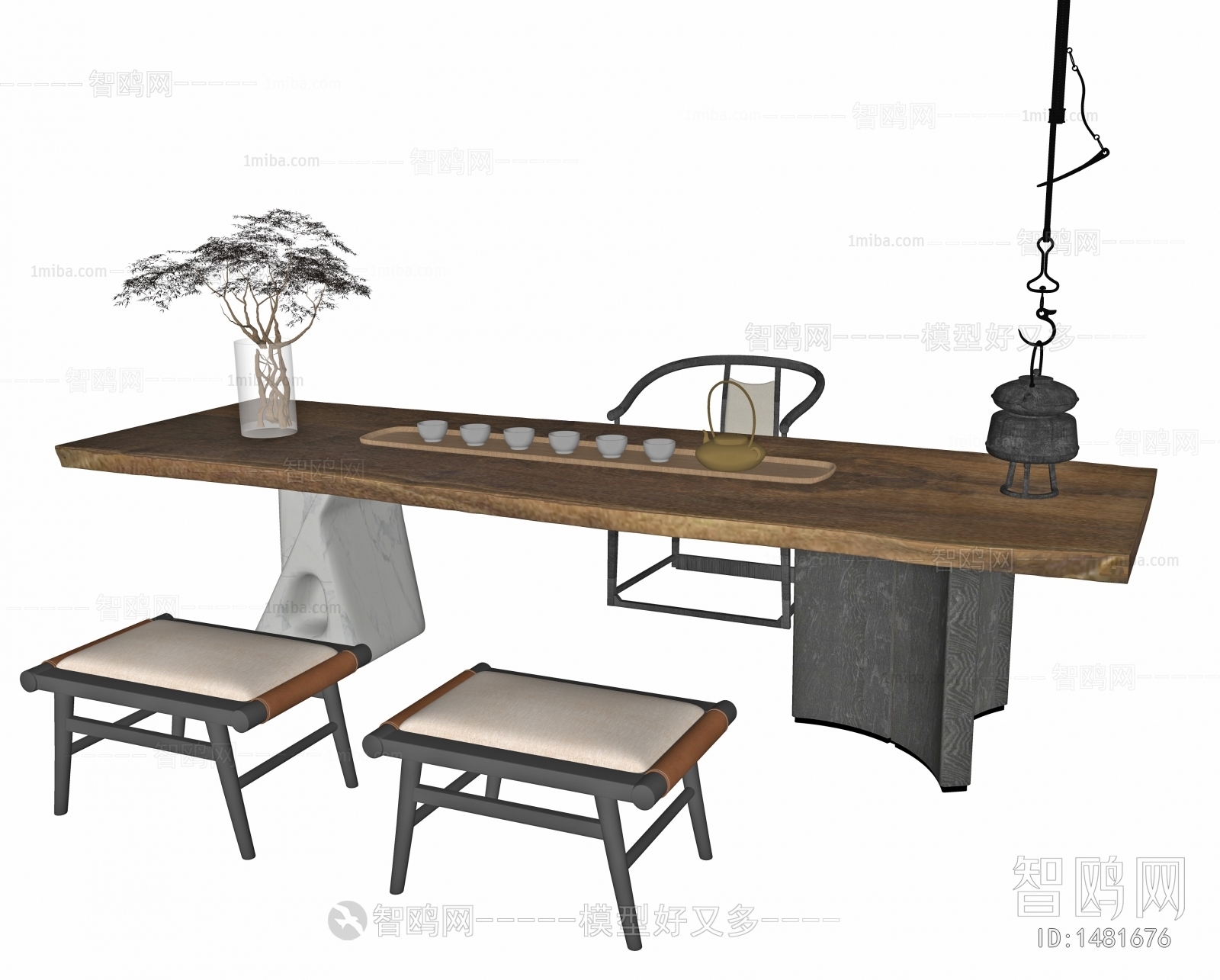 新中式茶桌椅茶具组合