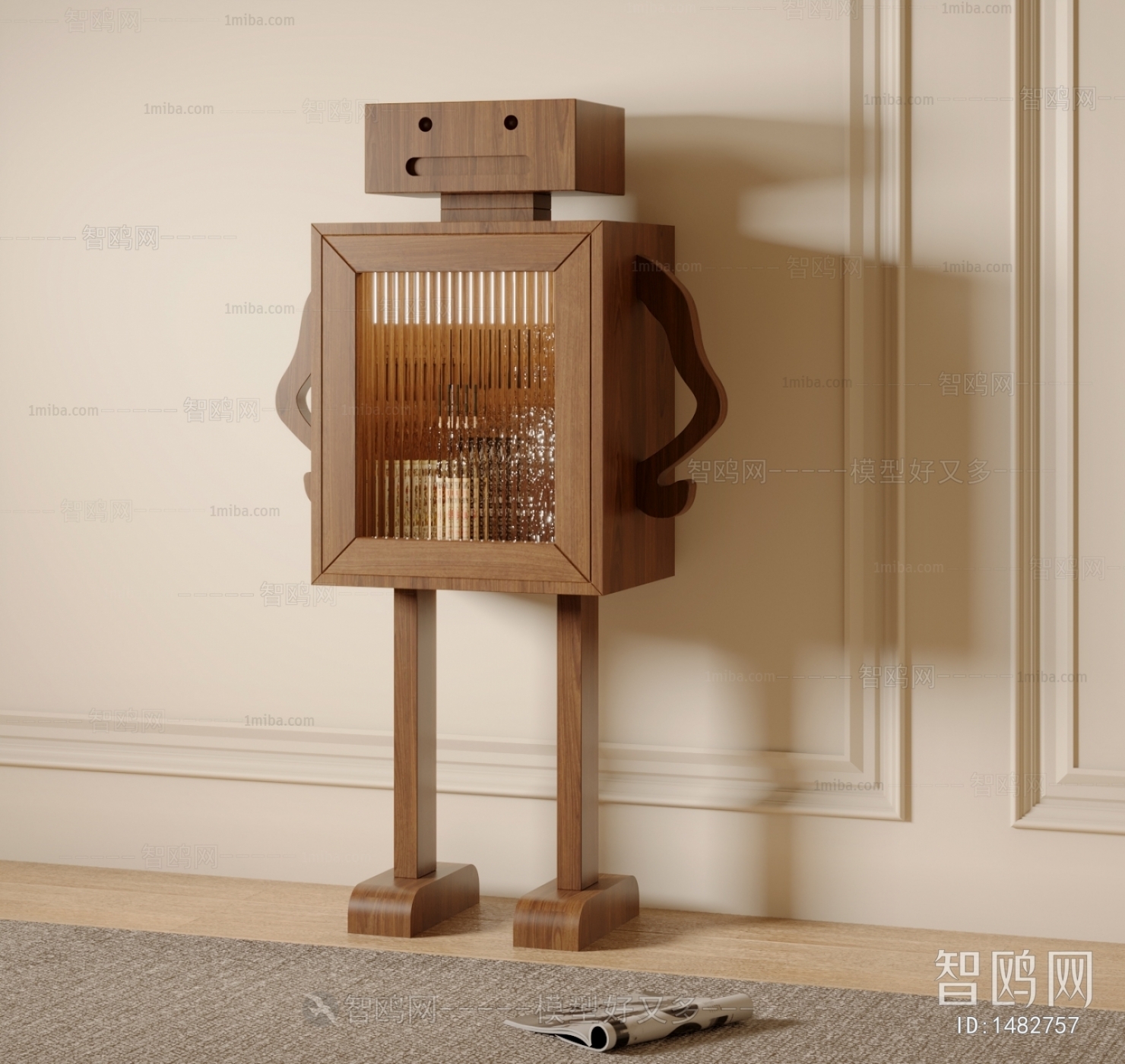 现代实木机器人酒柜斗柜餐边柜