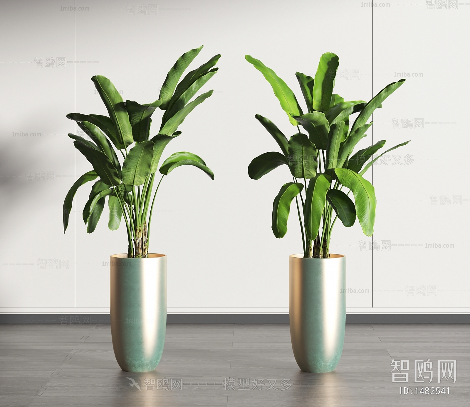 Modern Potted Green Plant