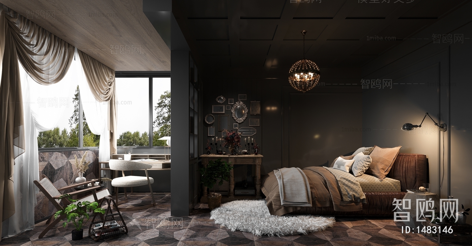 American Style Industrial Style Retro Style Bedroom