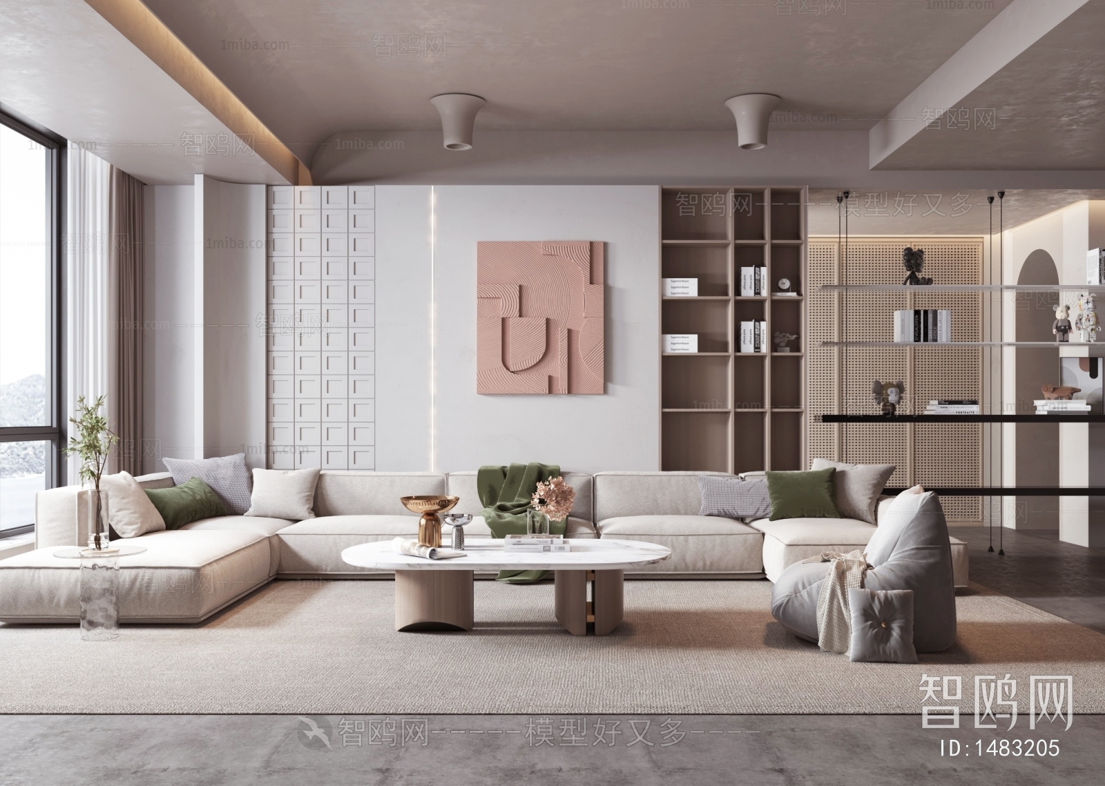 Modern Wabi-sabi Style A Living Room