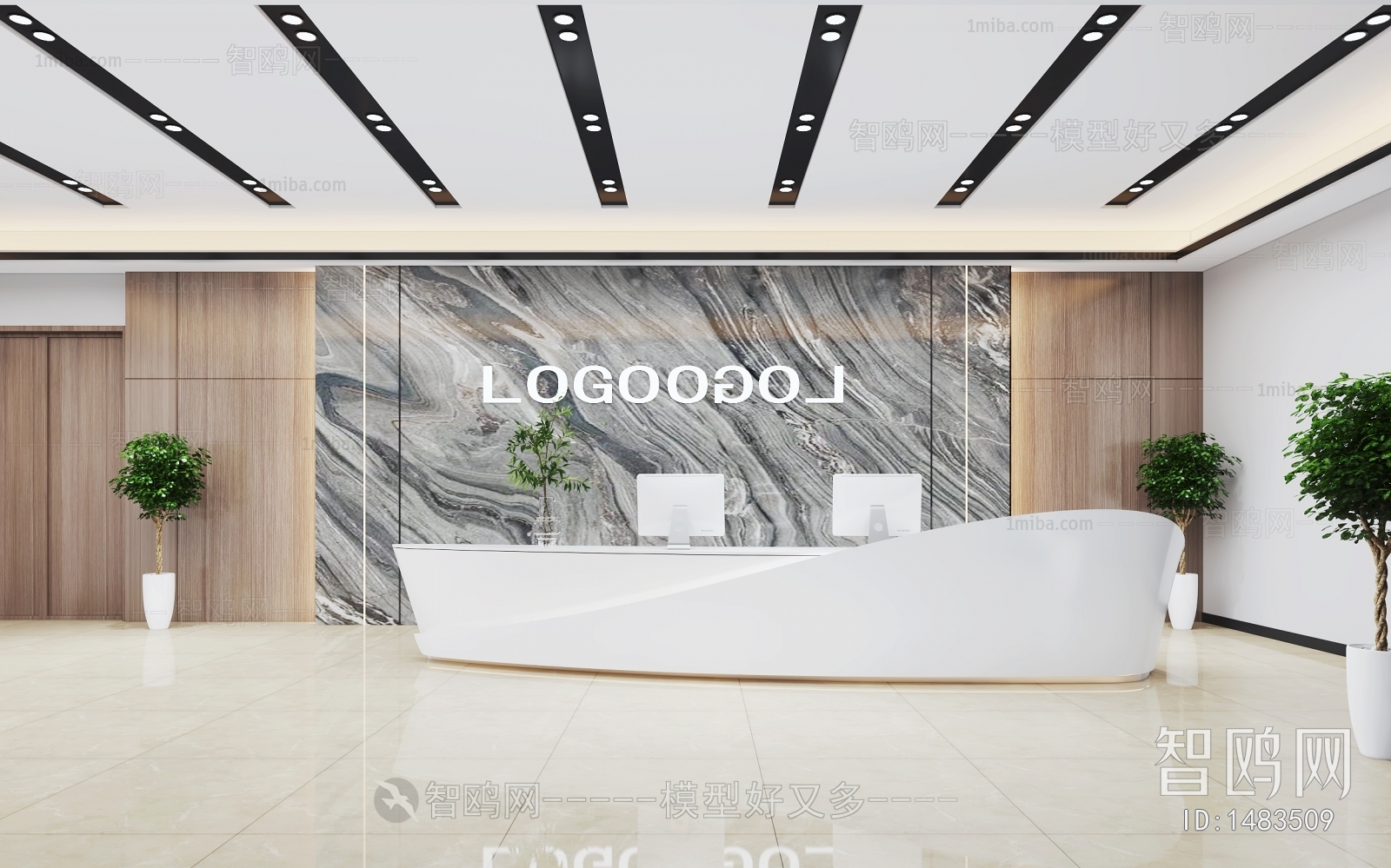 Modern Office Reception Desk