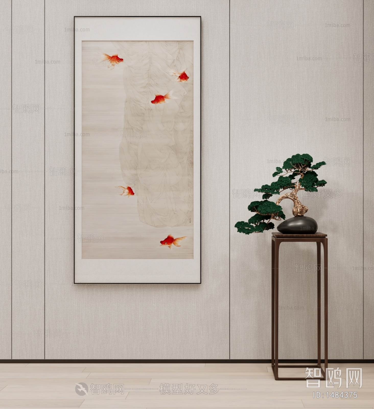 新中式红金鱼装饰画