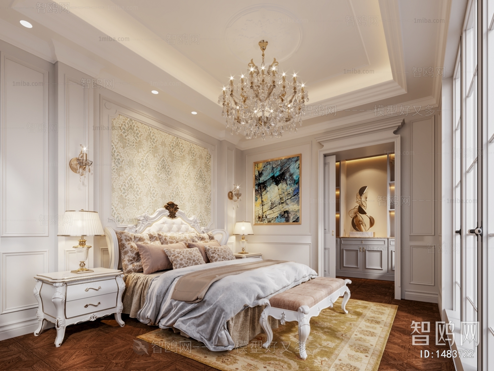 Simple European Style Bedroom