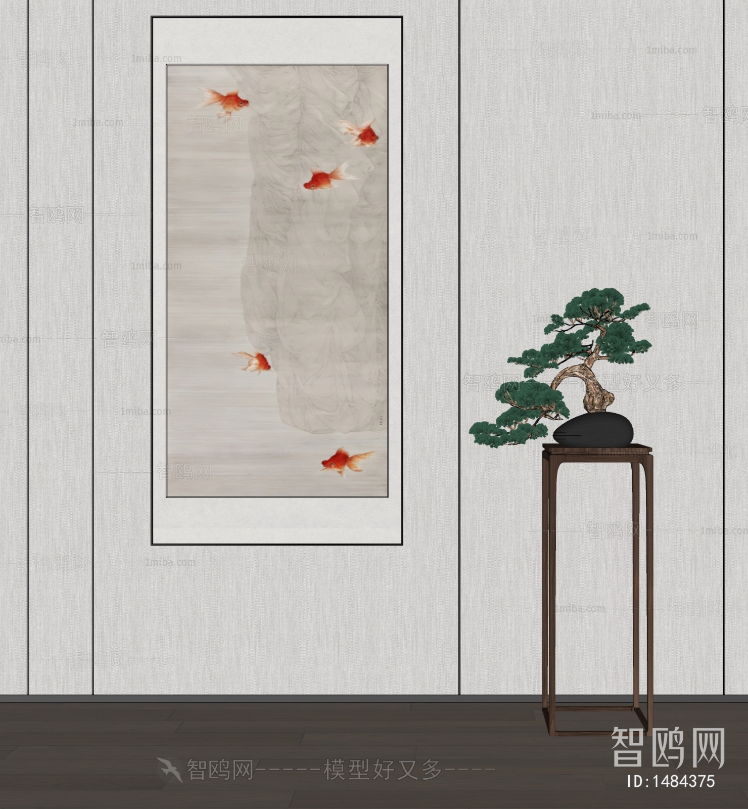 新中式红金鱼装饰画