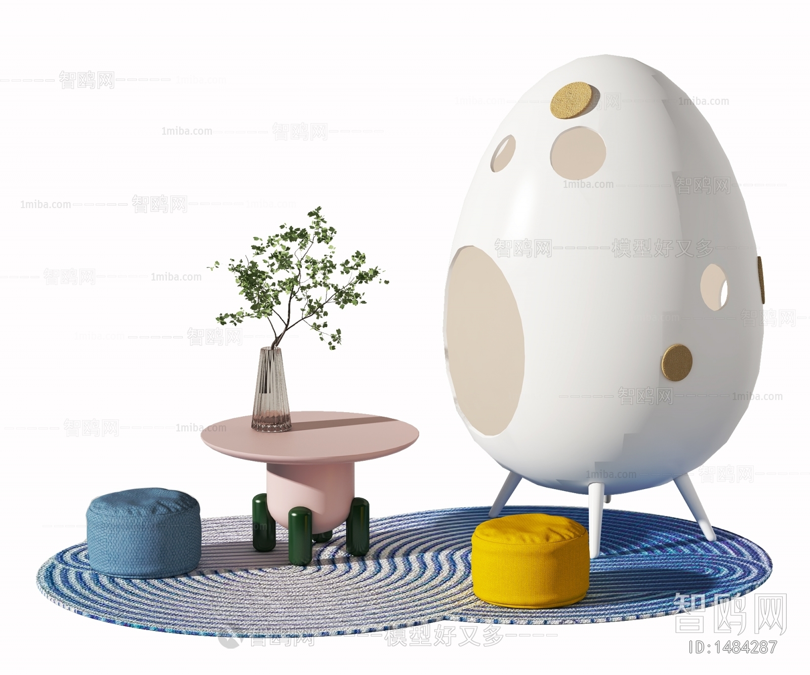 现代儿童桌椅 蛋壳