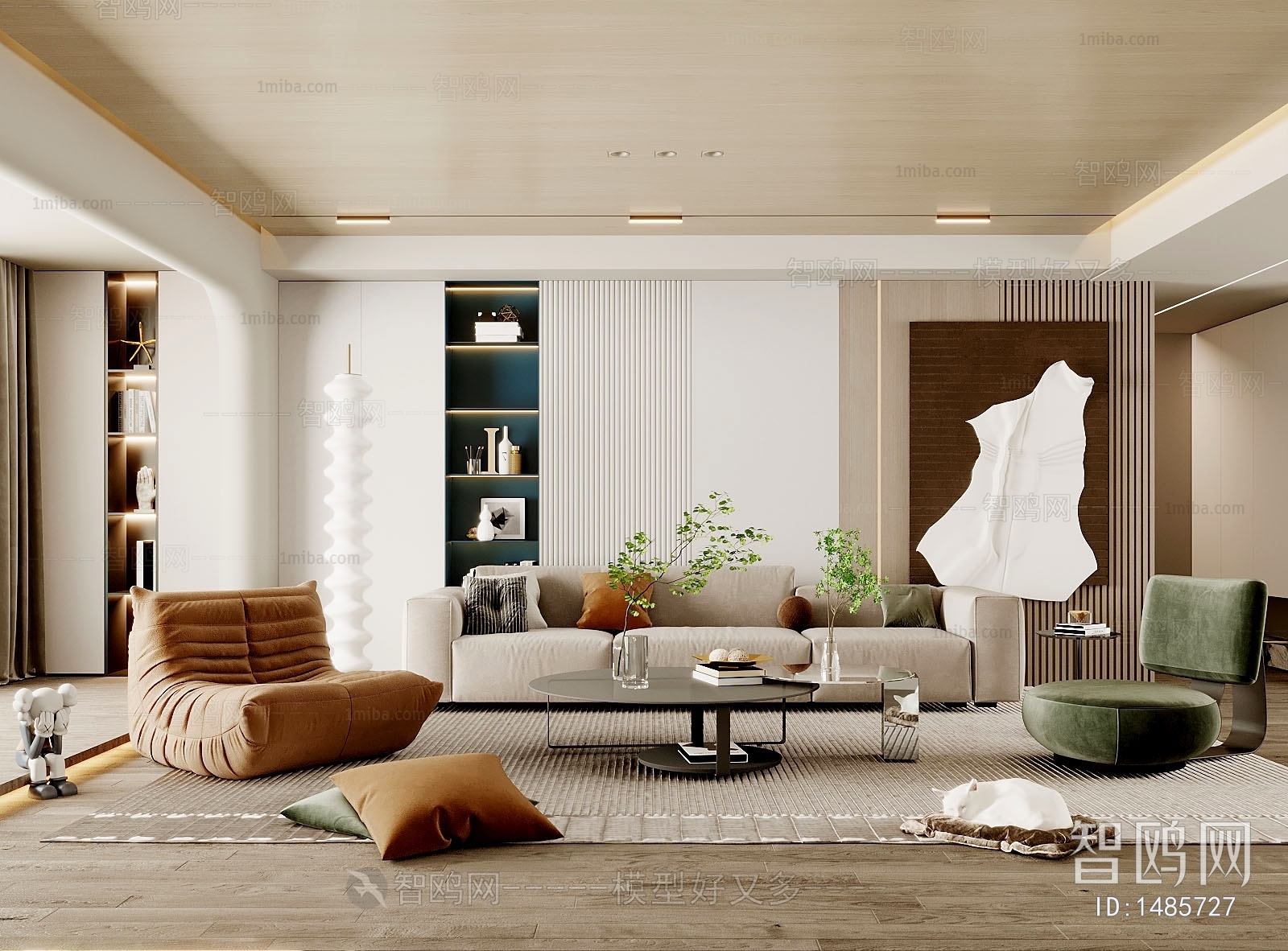 Modern Wabi-sabi Style A Living Room