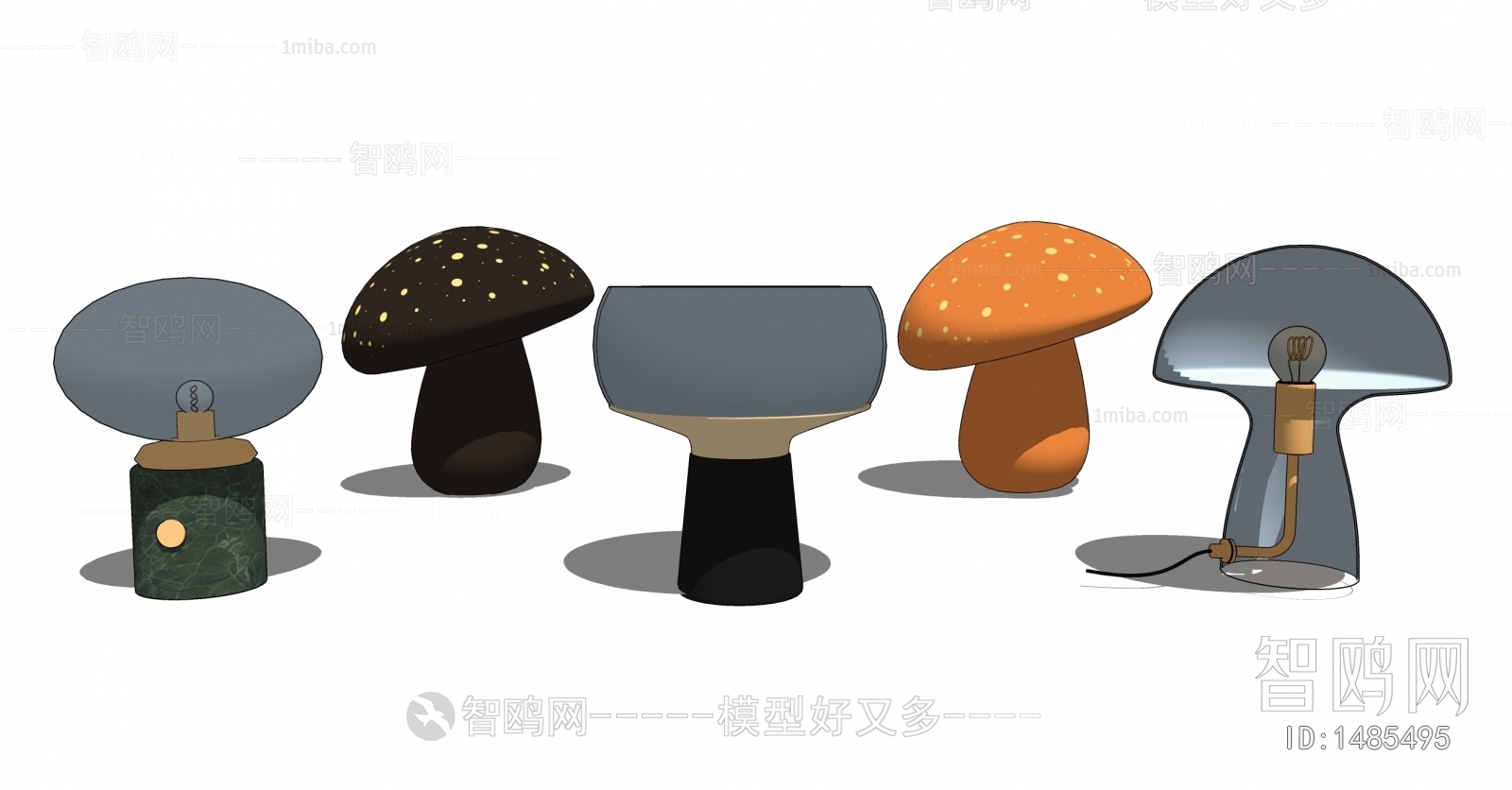 现代蘑菇台灯组合