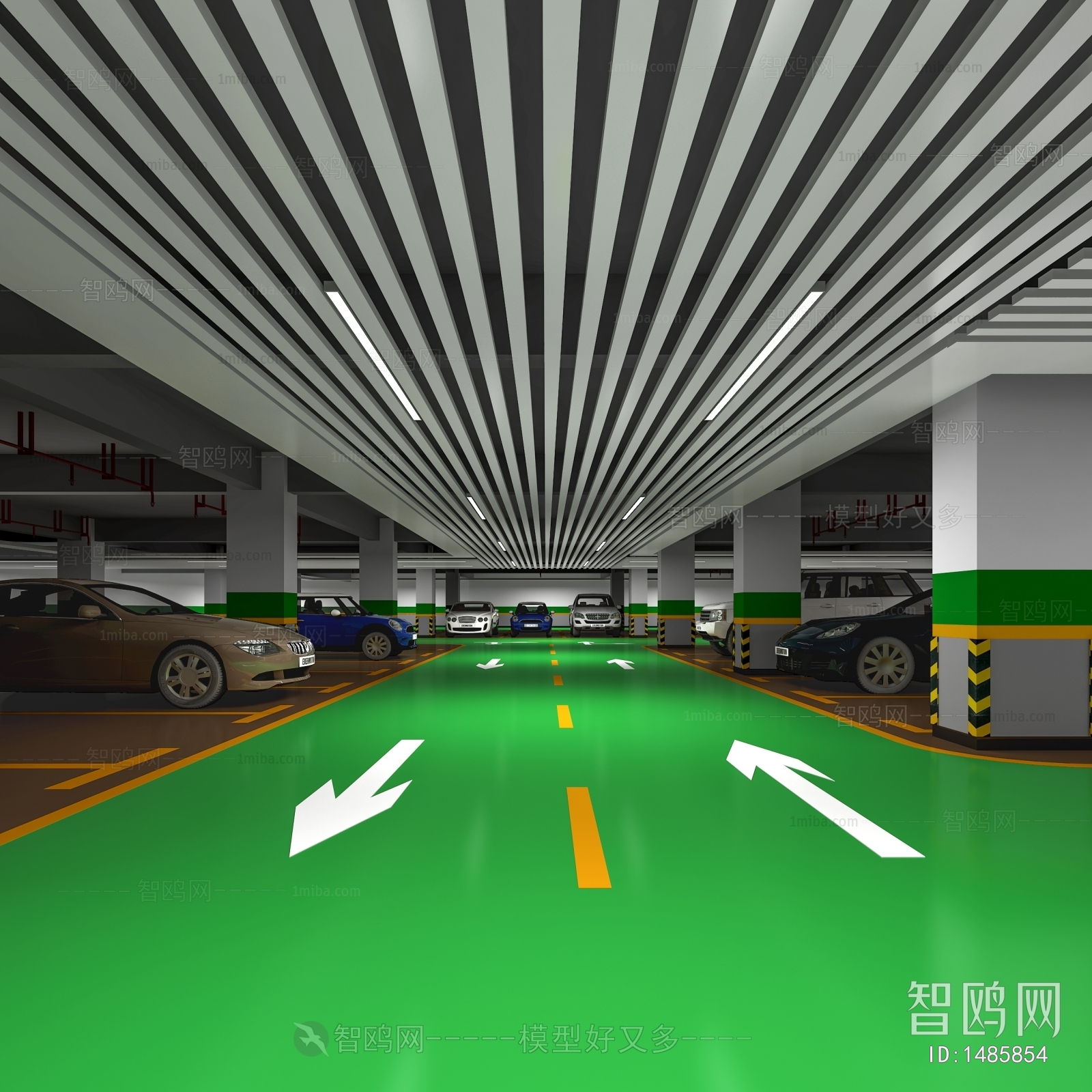 Modern Underground Parking Lot