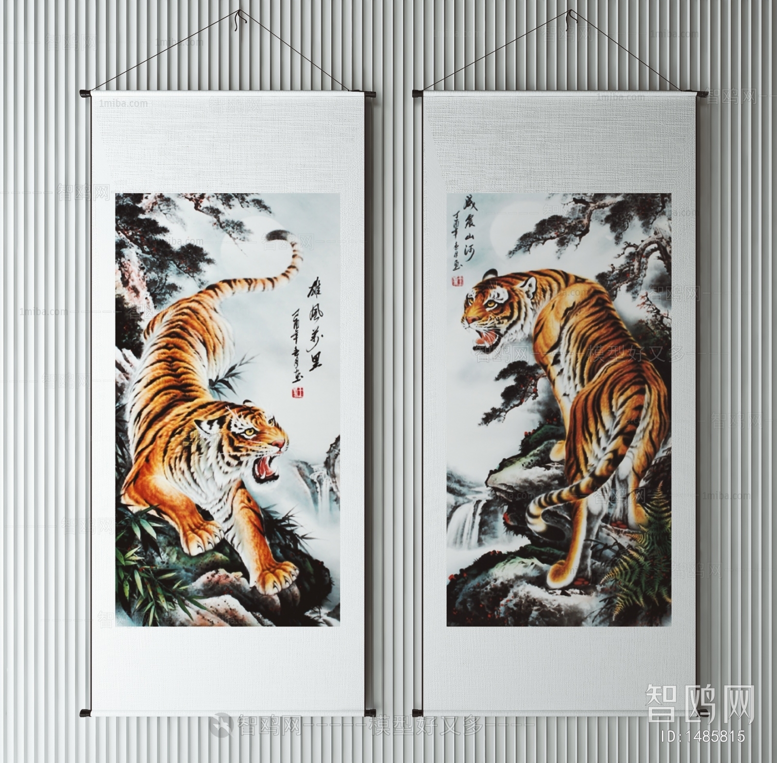 新中式动物虎图案挂画