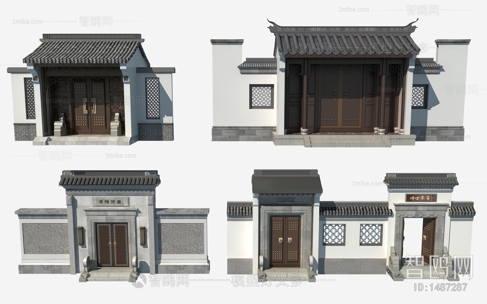 新中式别墅庭院门