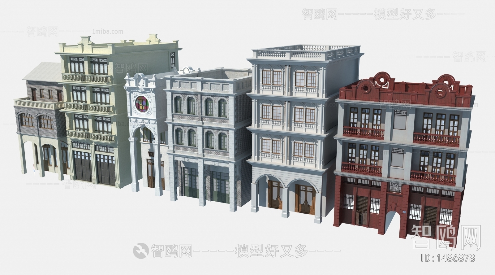 中式民国风格商业街建筑外观