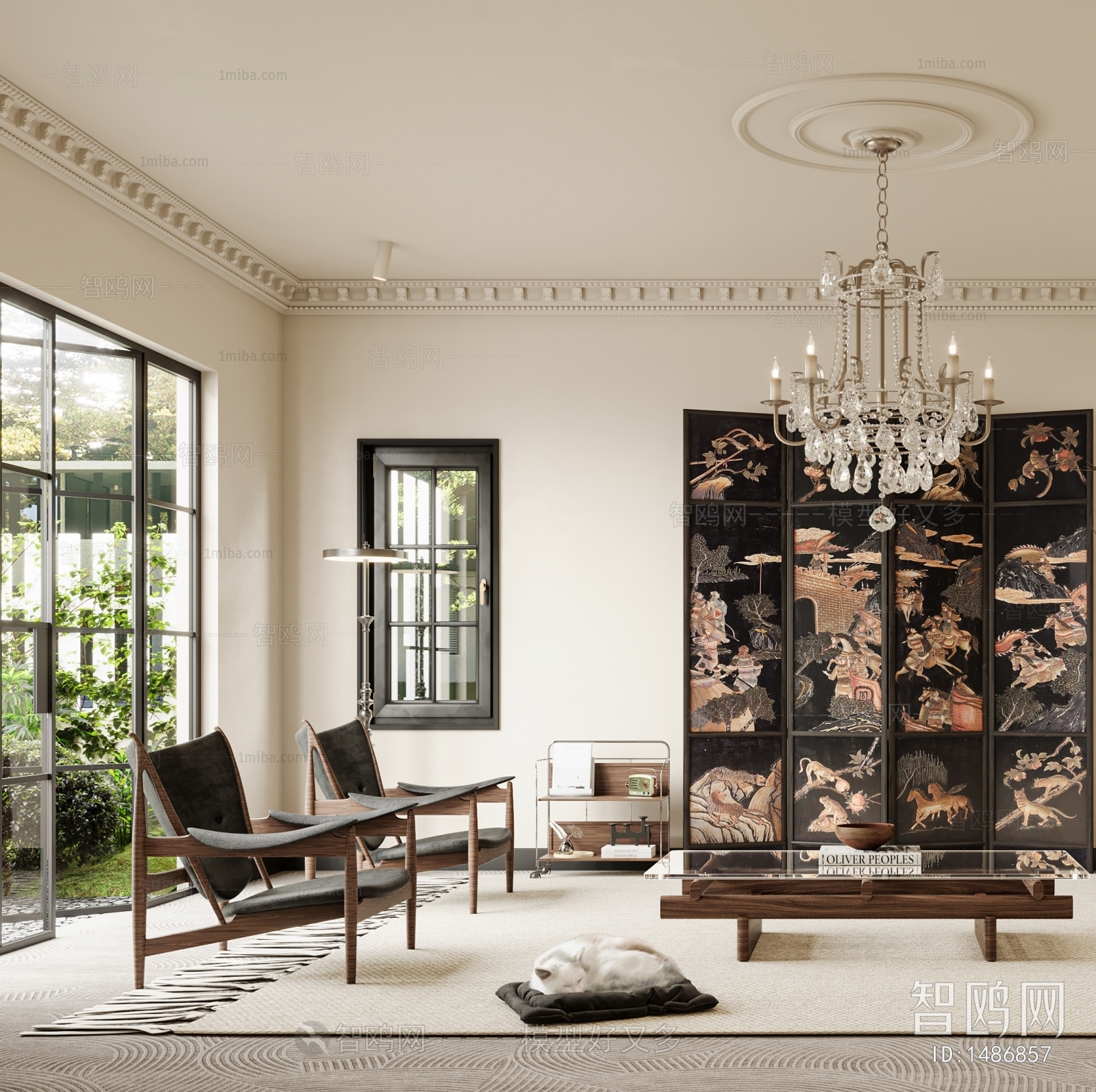 American Style Wabi-sabi Style A Living Room