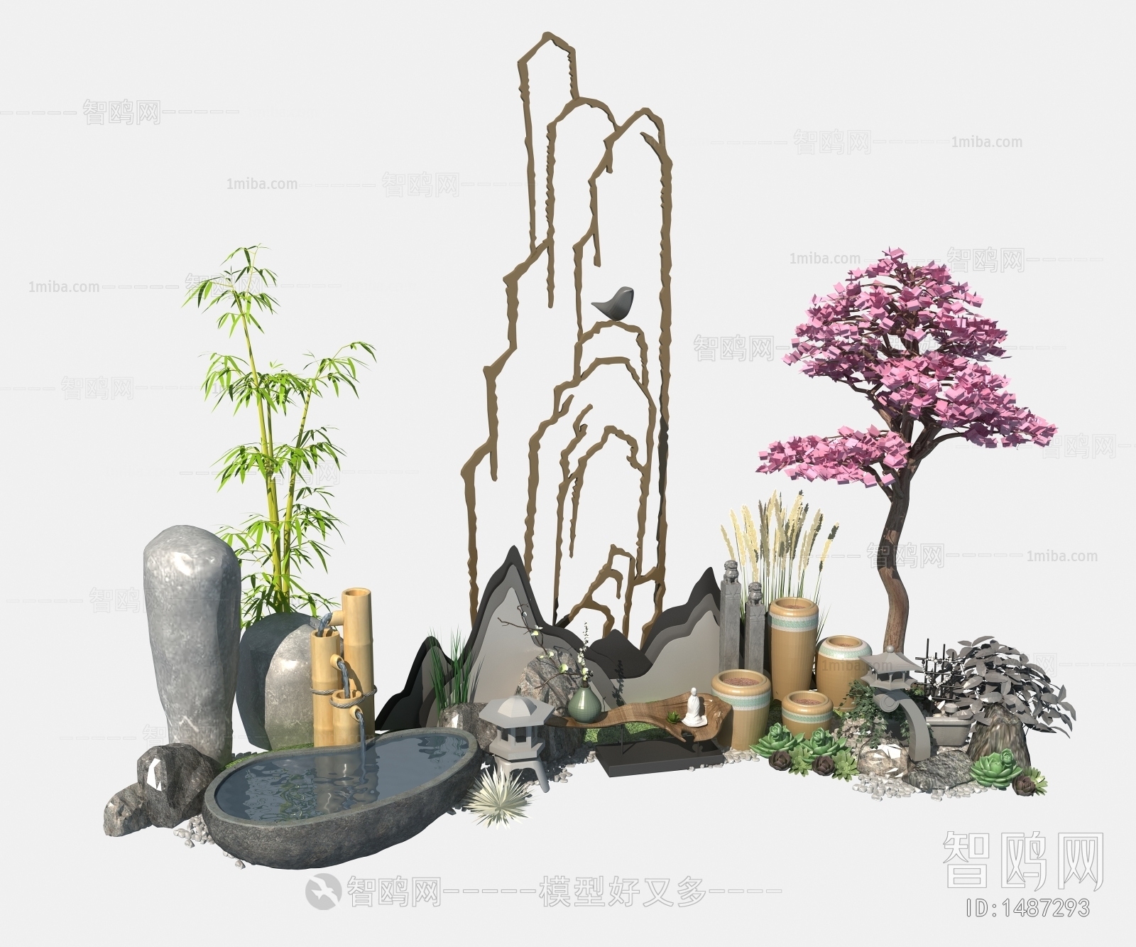 新中式景观花坛，小品景观