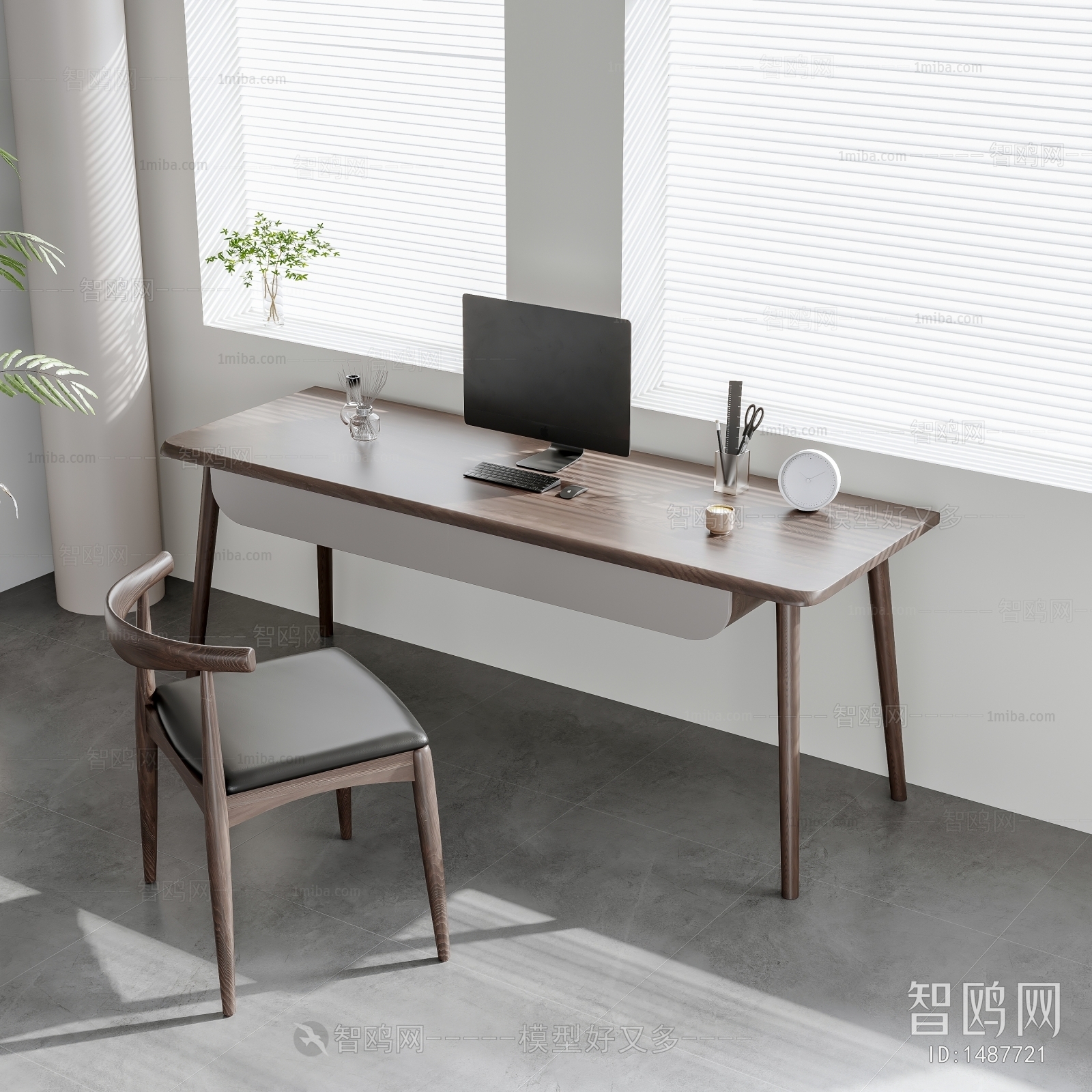 Nordic Style Computer Desk And Chair