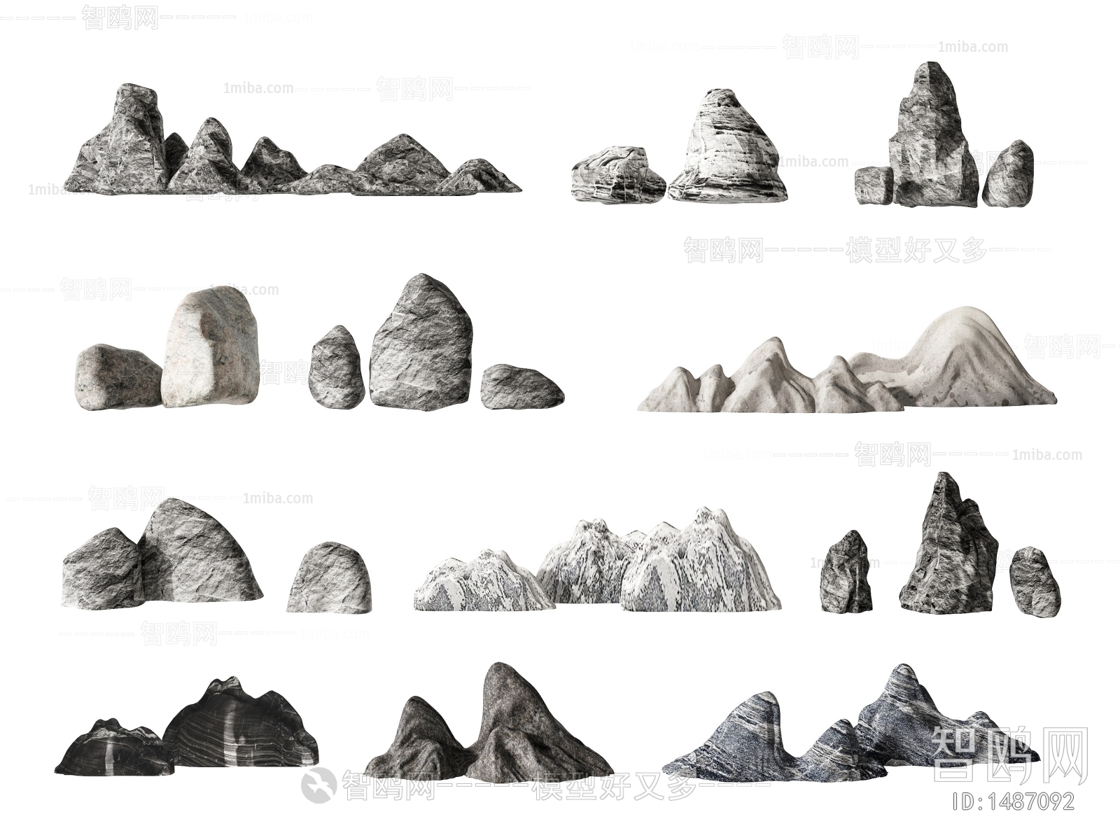新中式假山石头，假山，石头