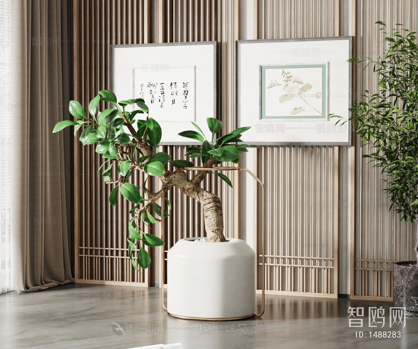 New Chinese Style Potted Green Plant