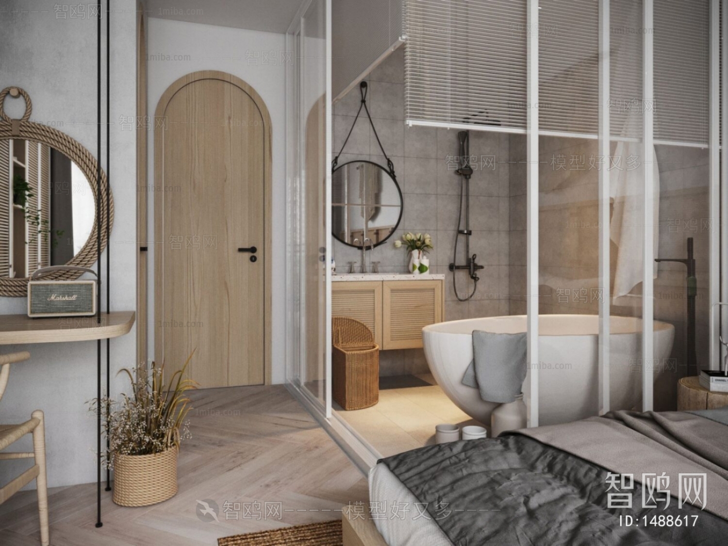 Nordic Style Wabi-sabi Style Guest Room