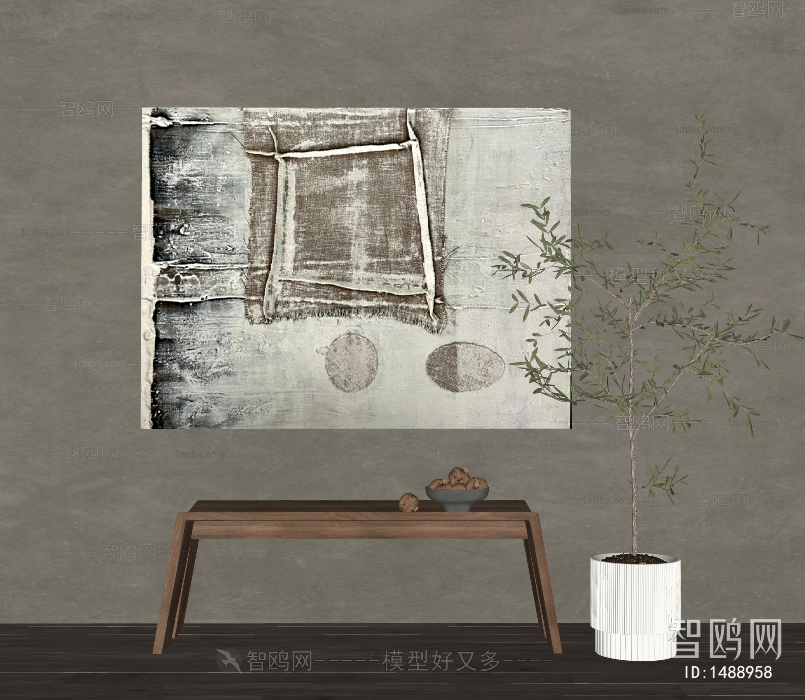 Retro Style Wabi-sabi Style Painting