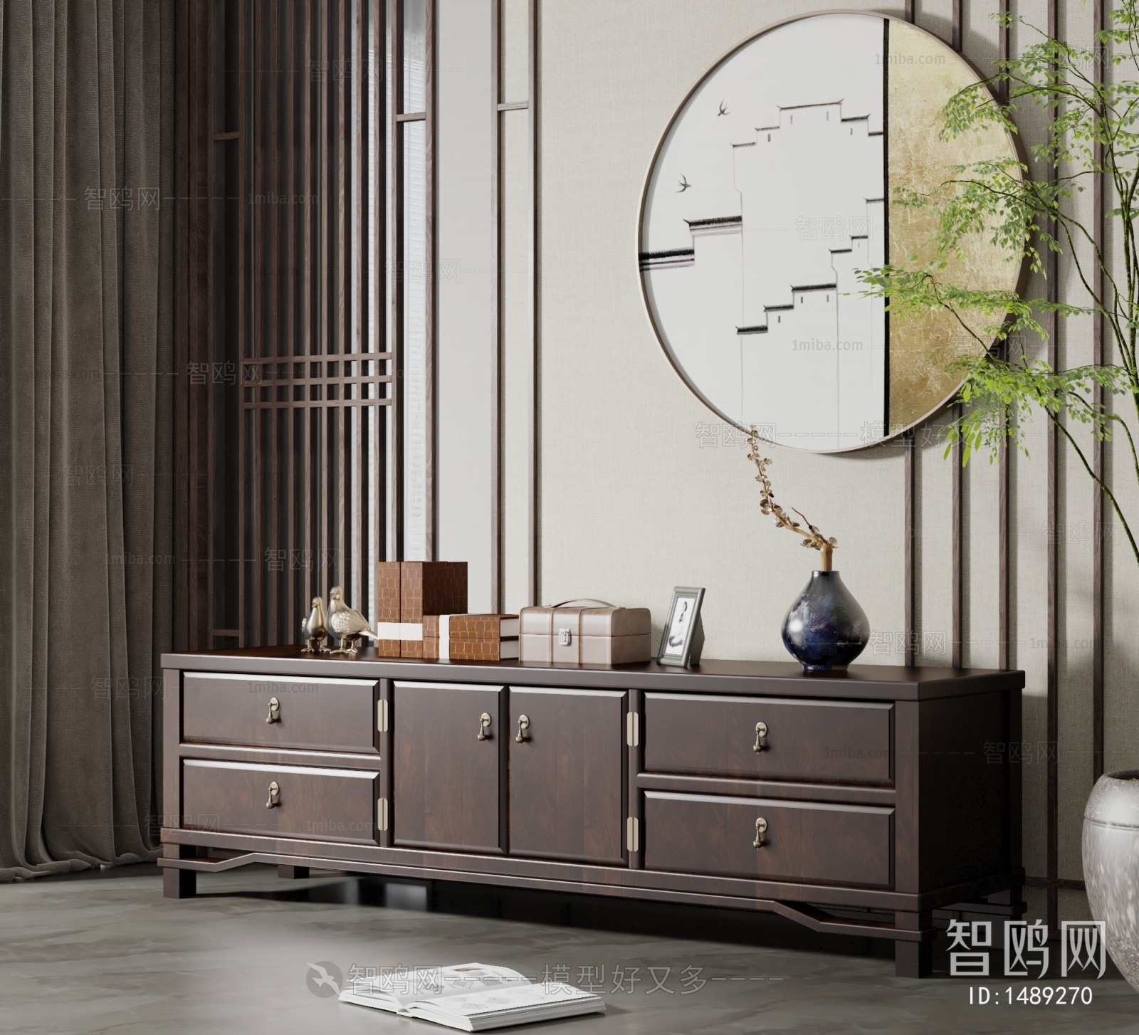 New Chinese Style TV Cabinet