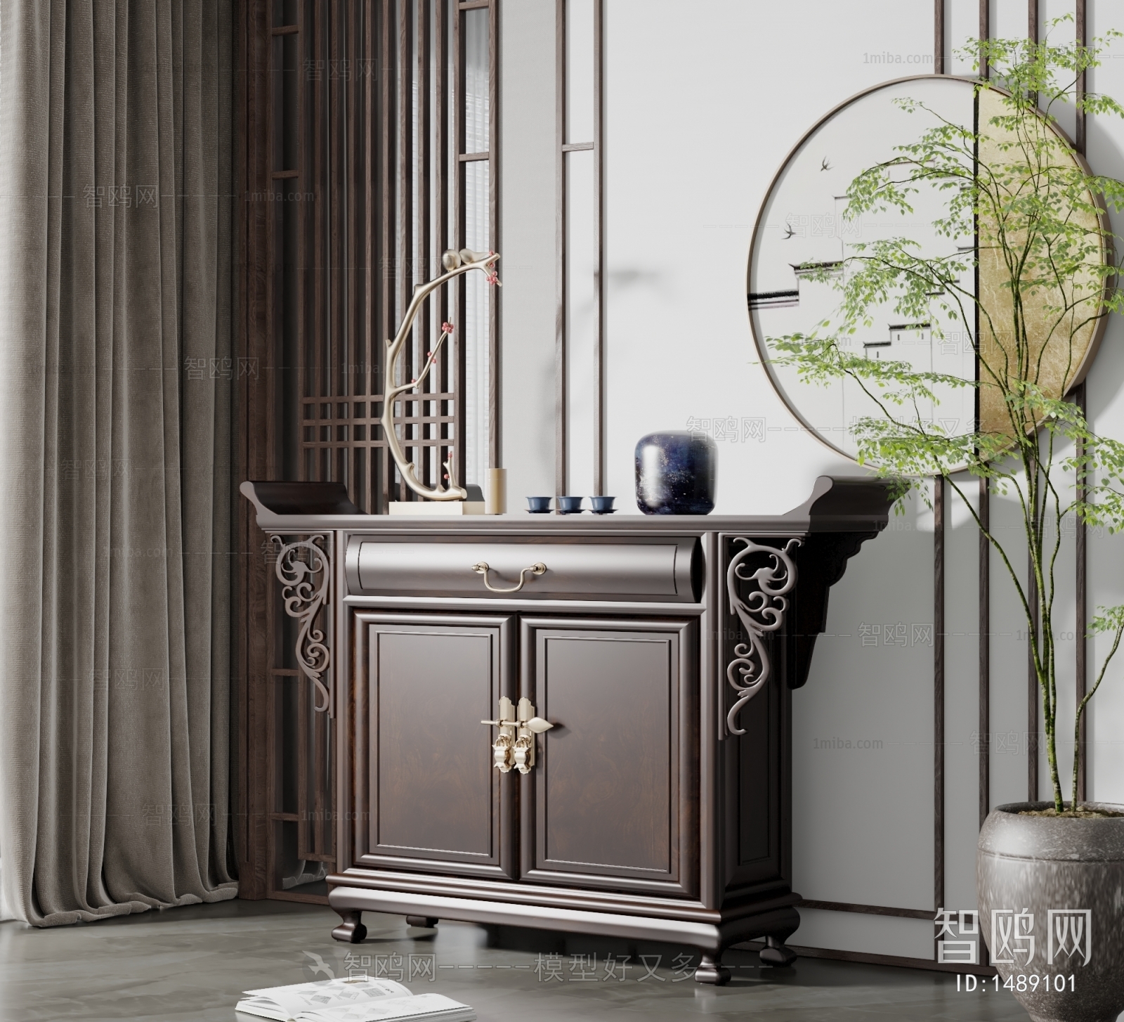 New Chinese Style Entrance Cabinet