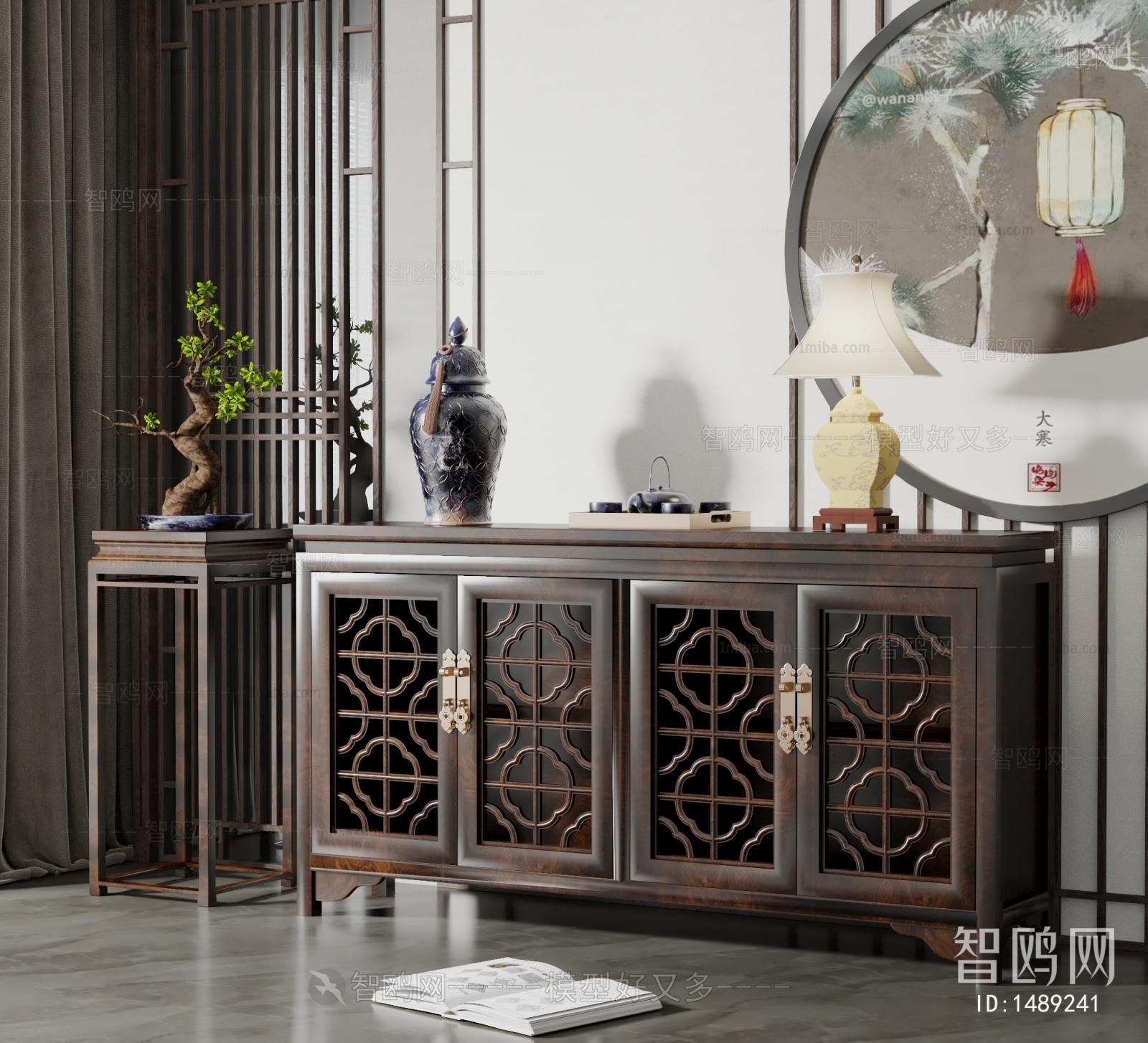 New Chinese Style Entrance Cabinet