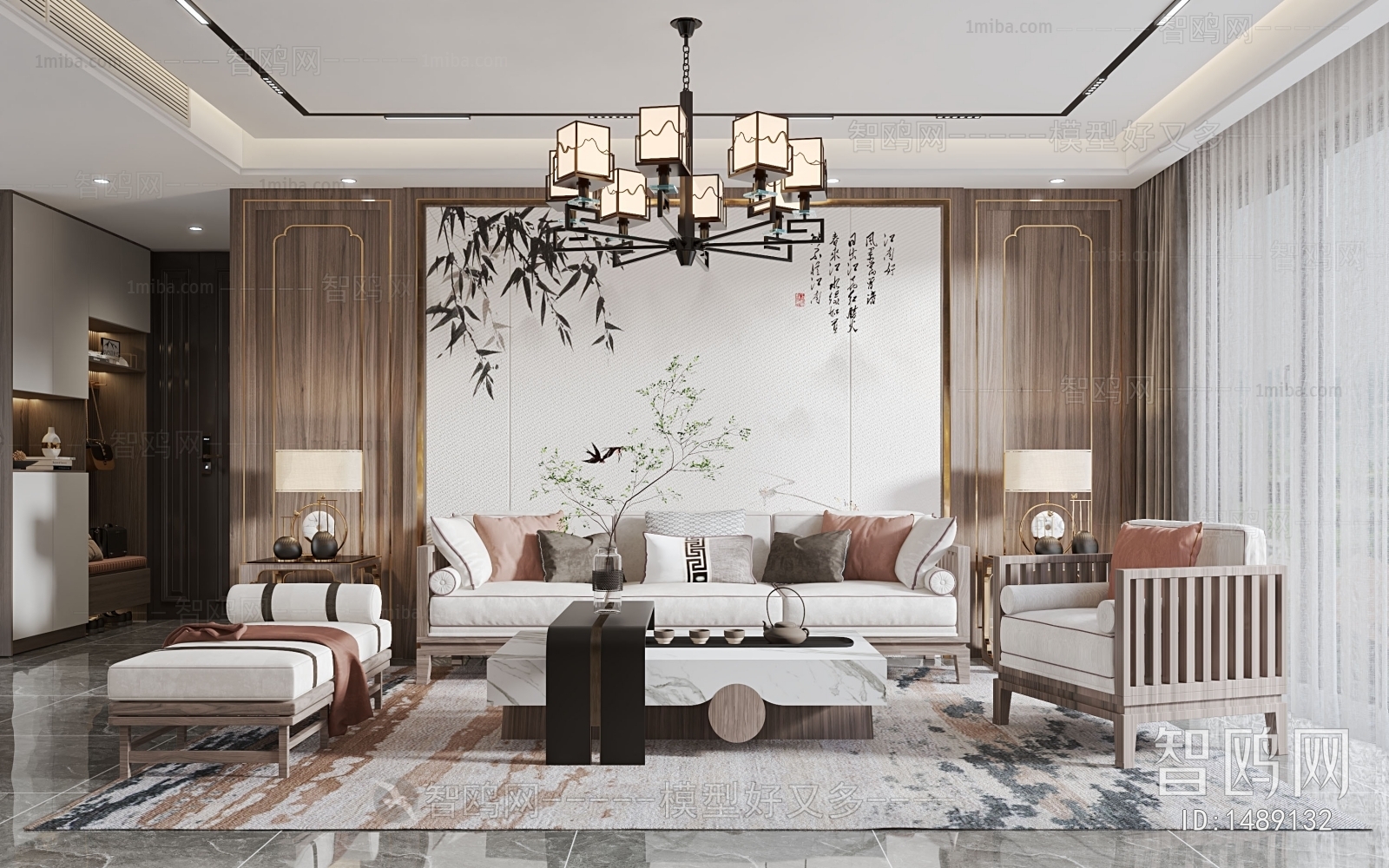 New Chinese Style A Living Room