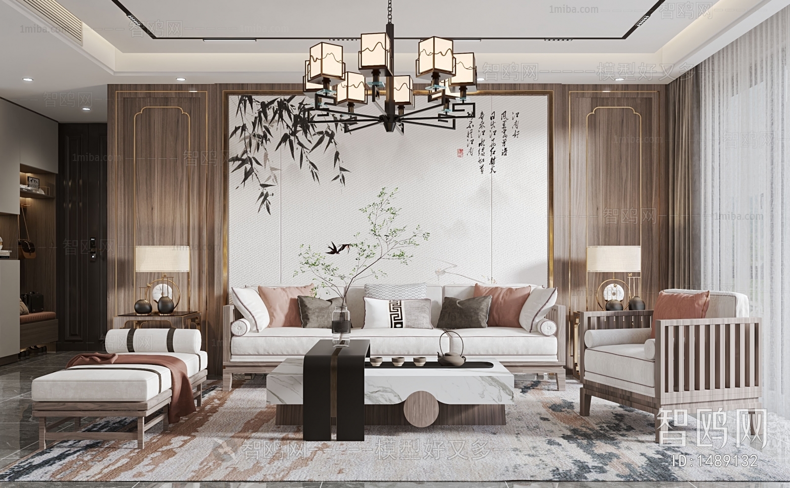 New Chinese Style A Living Room