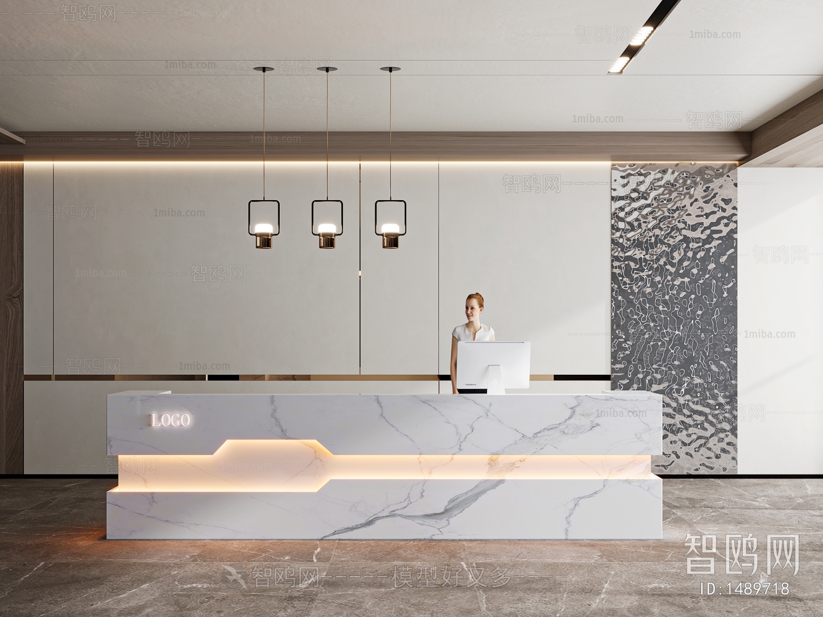 Modern Office Reception Desk