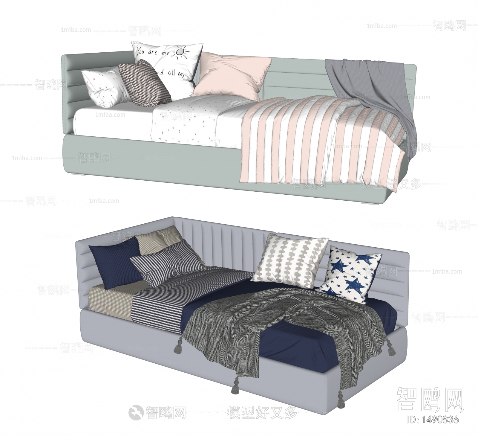 现代布艺沙发儿童床