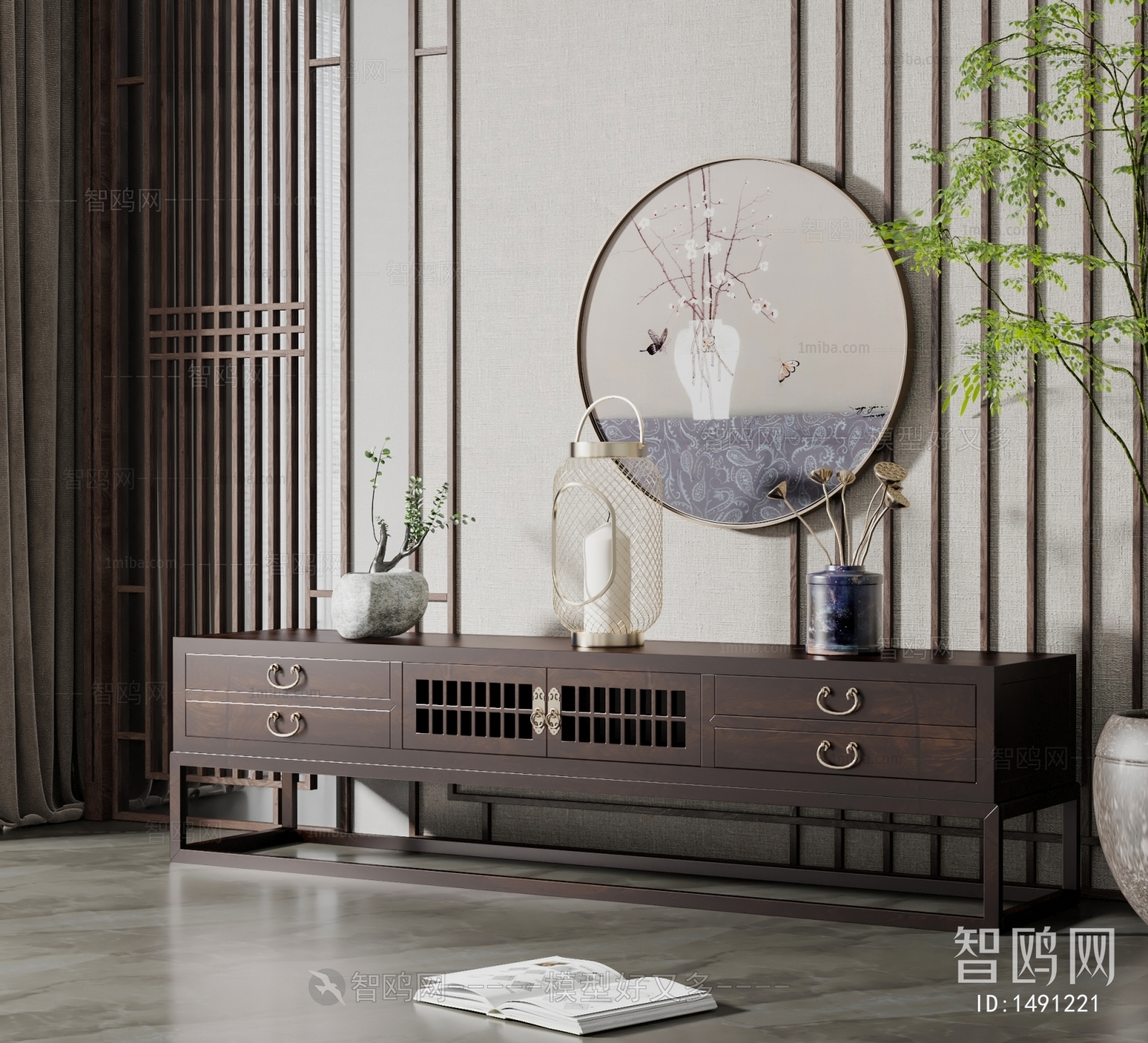 New Chinese Style TV Cabinet