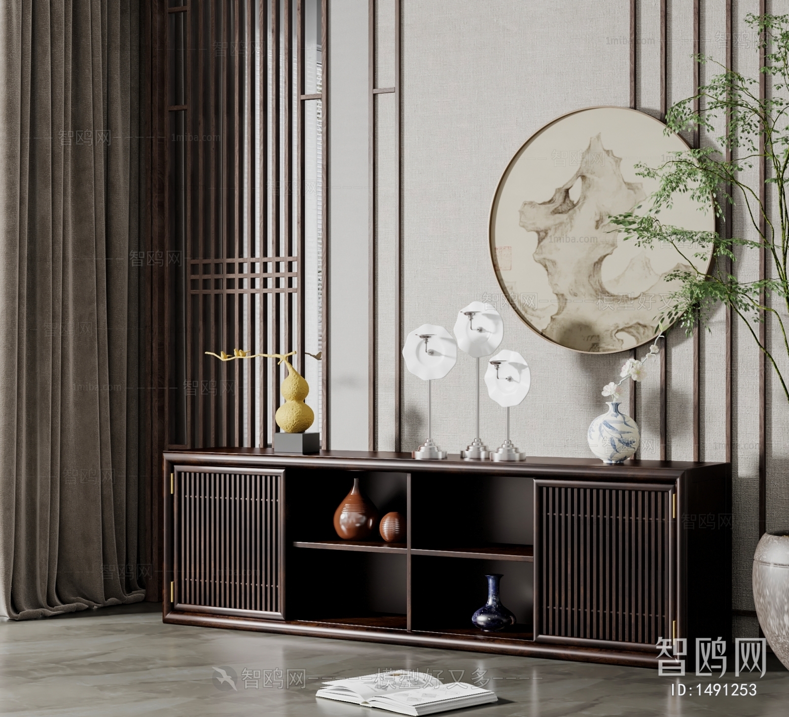 New Chinese Style TV Cabinet