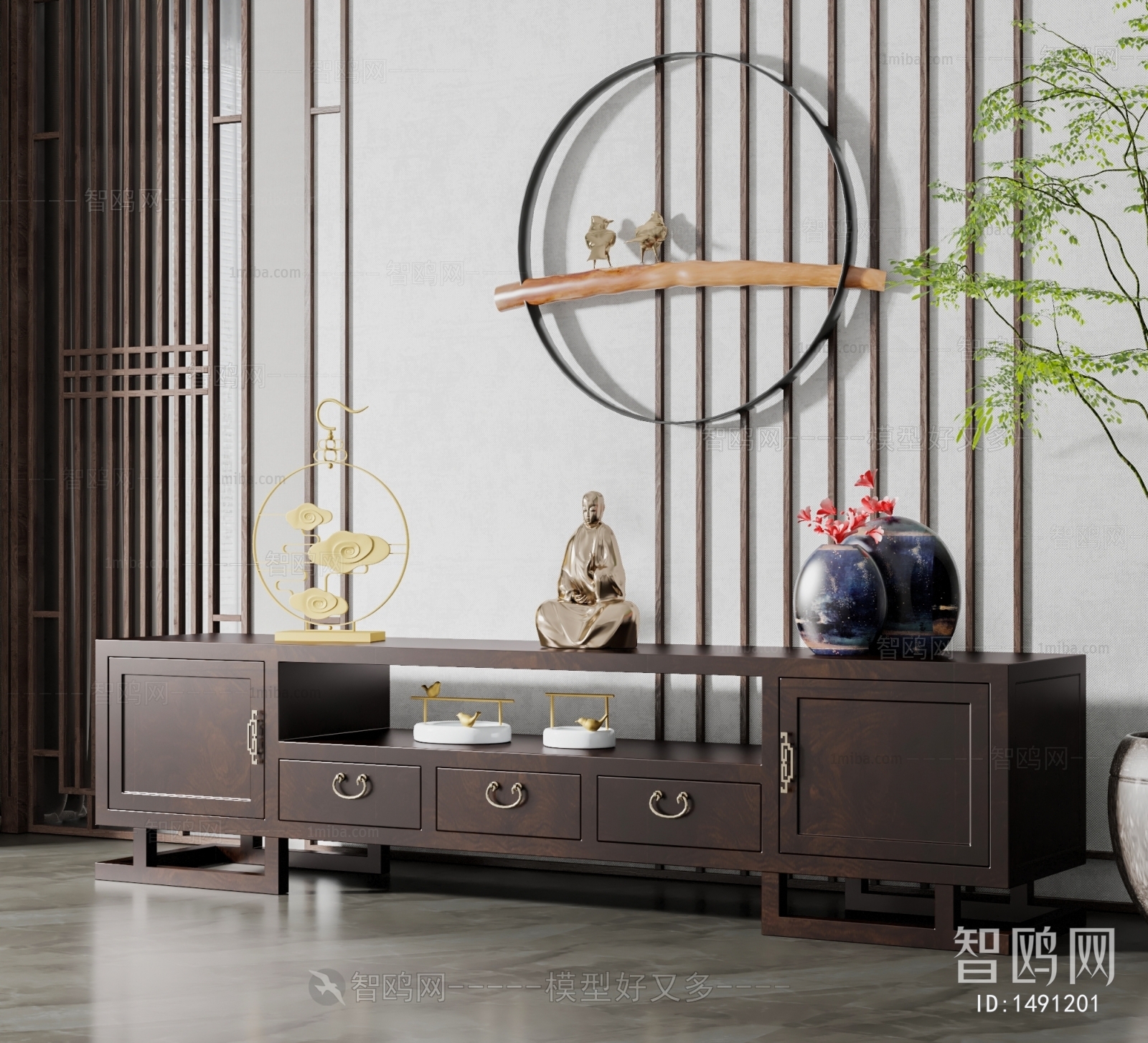 New Chinese Style TV Cabinet