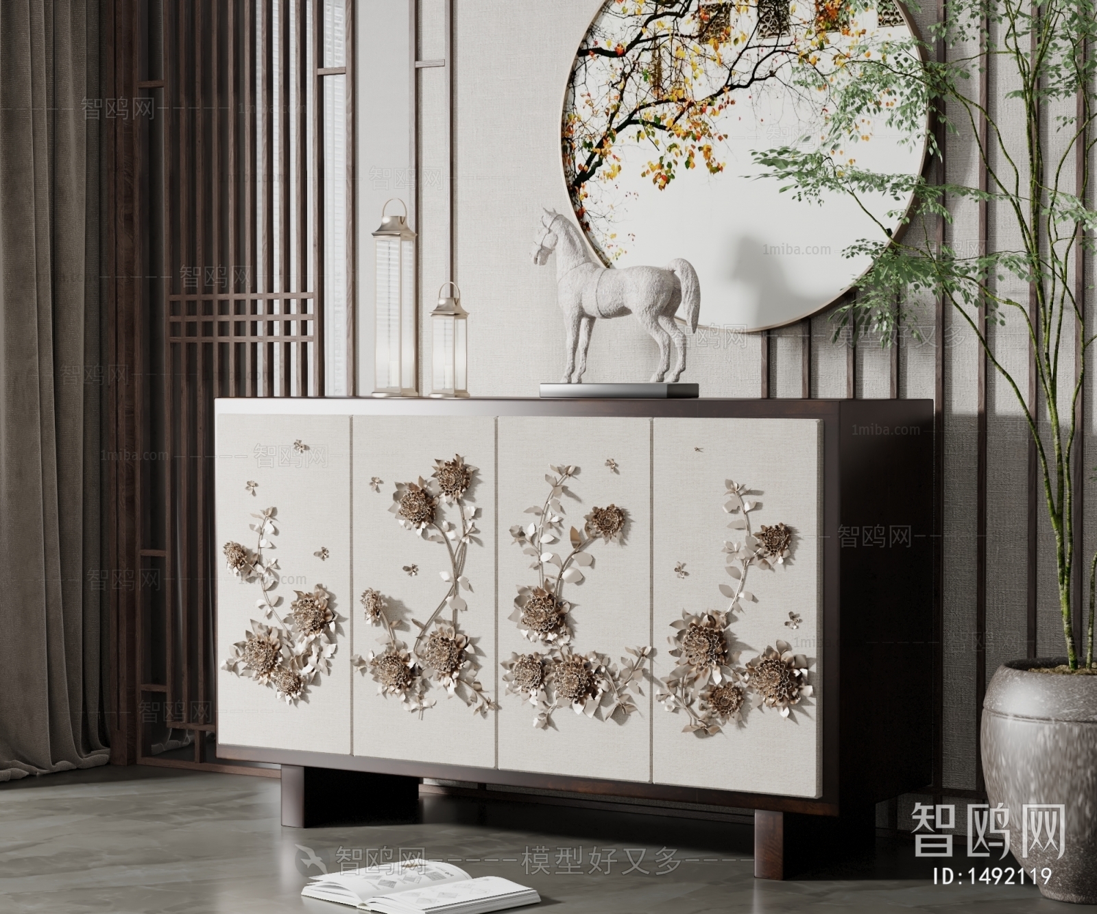 New Chinese Style Entrance Cabinet