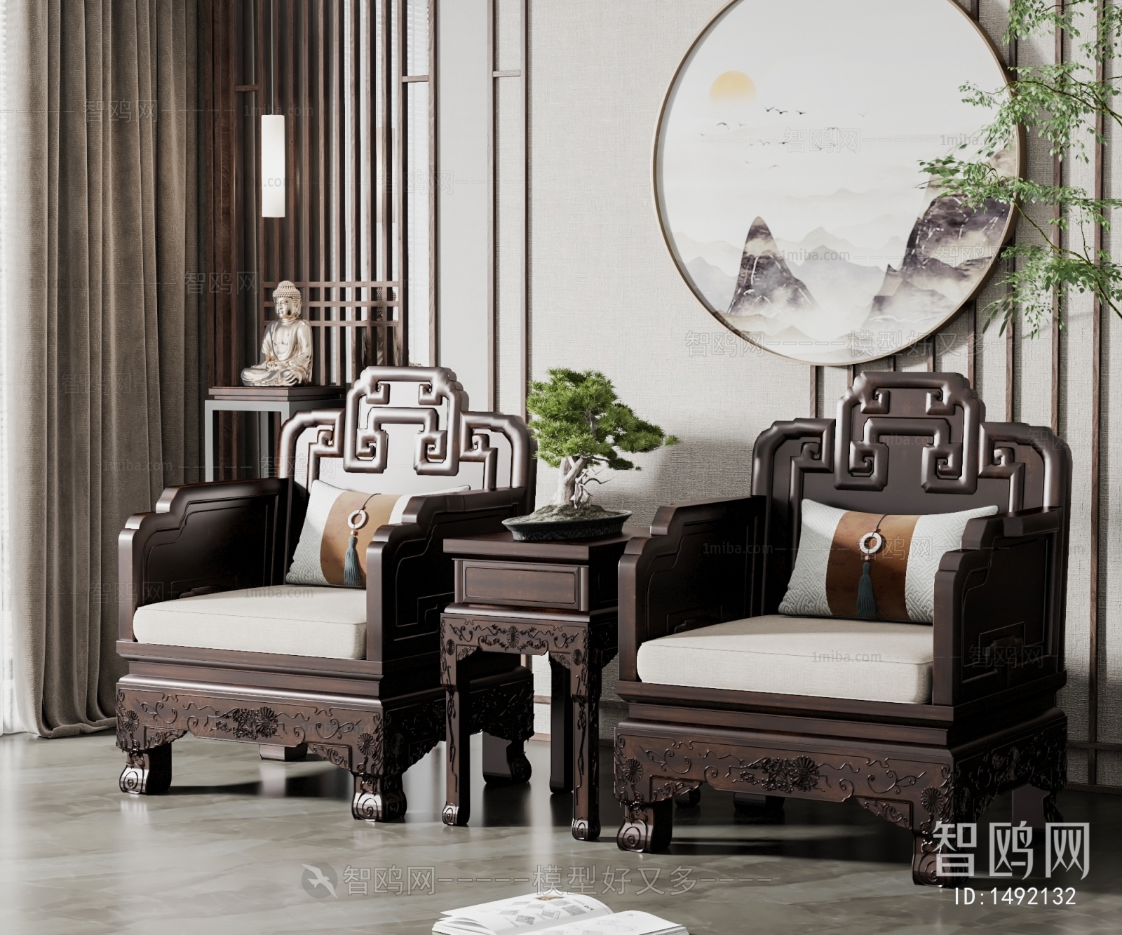 Chinese Style Single Sofa