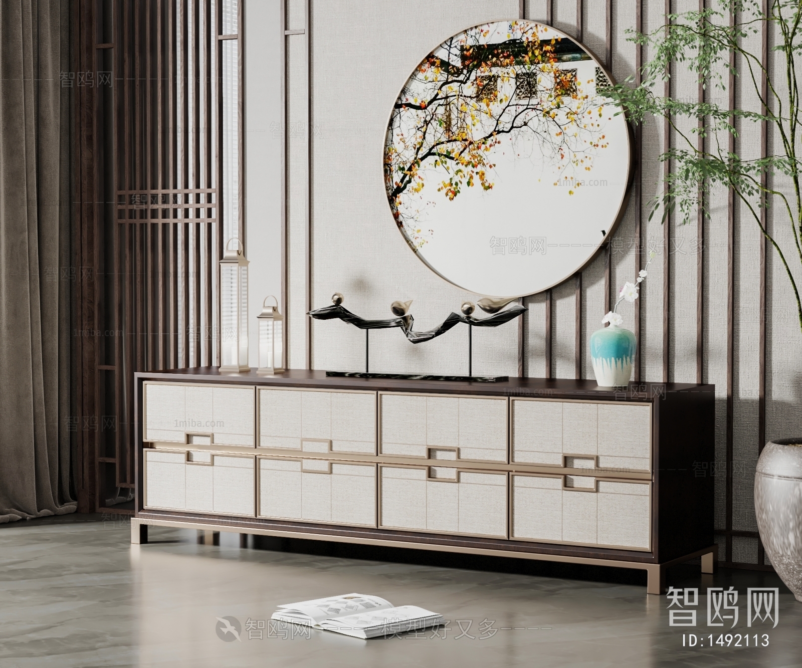 New Chinese Style TV Cabinet