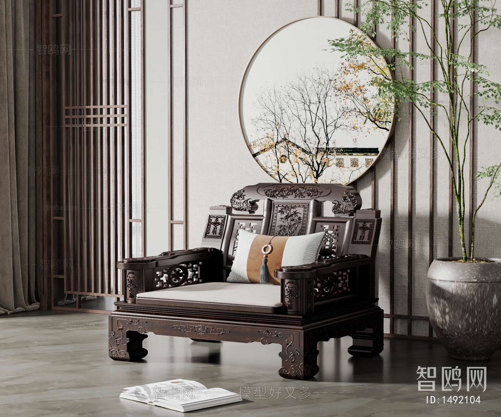 Chinese Style Single Sofa