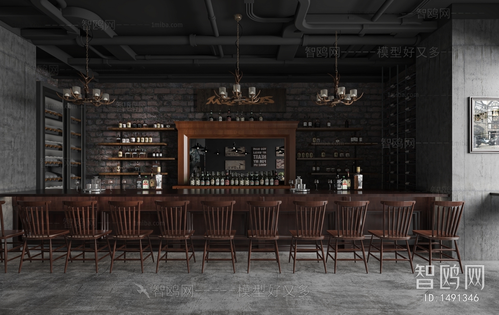 American Style Industrial Style Bar