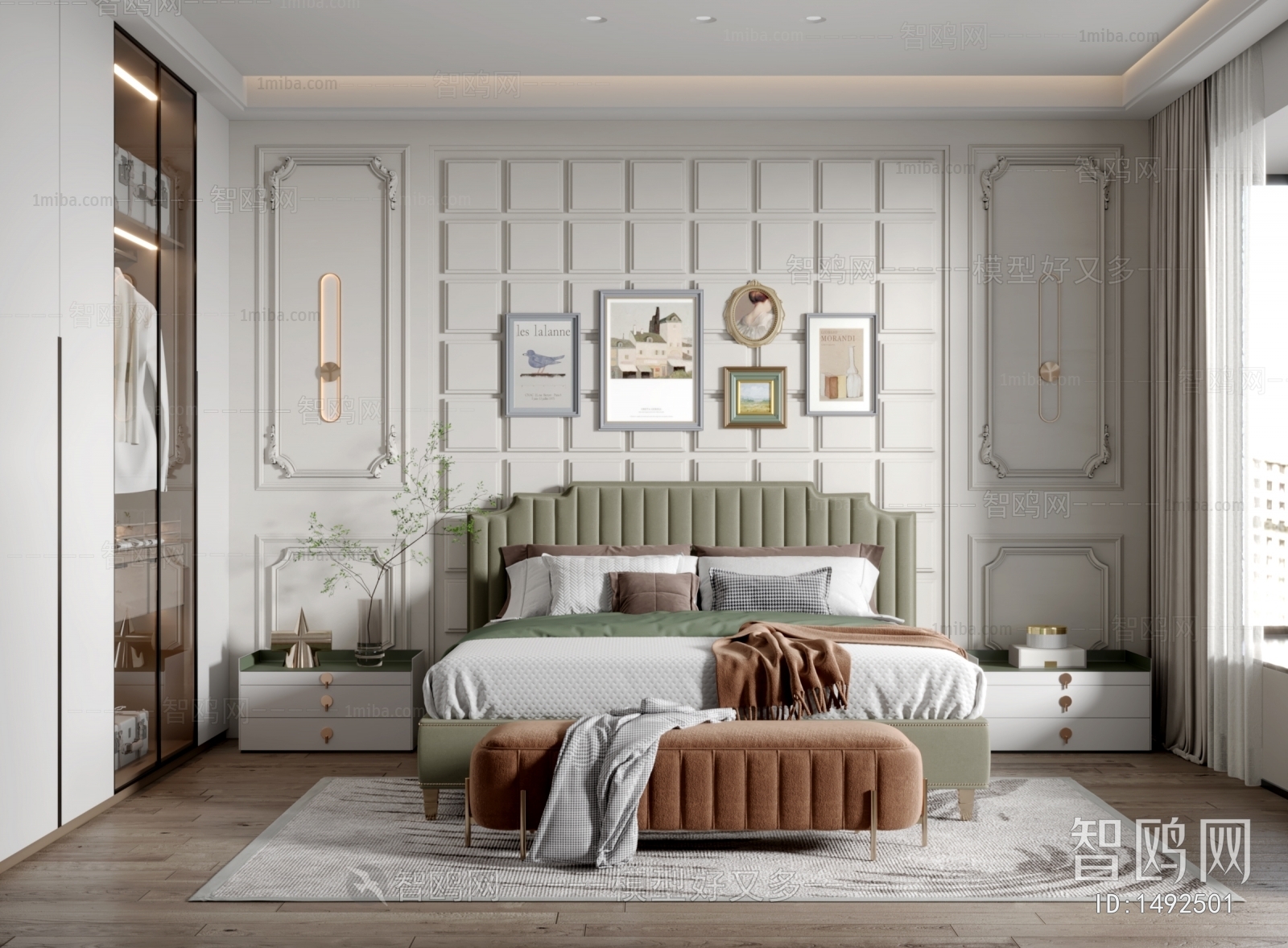 Simple European Style Bedroom