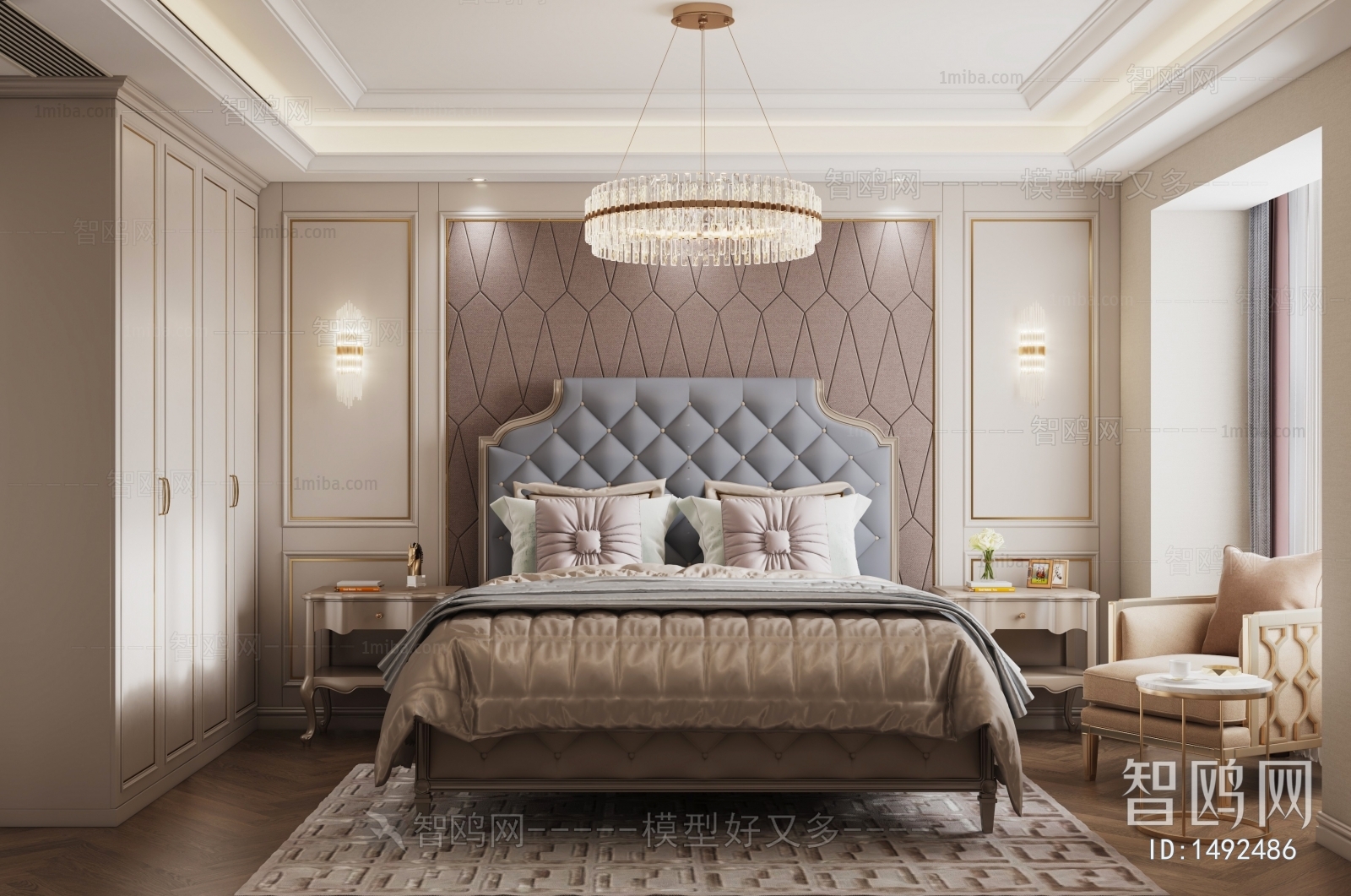 Simple European Style Bedroom