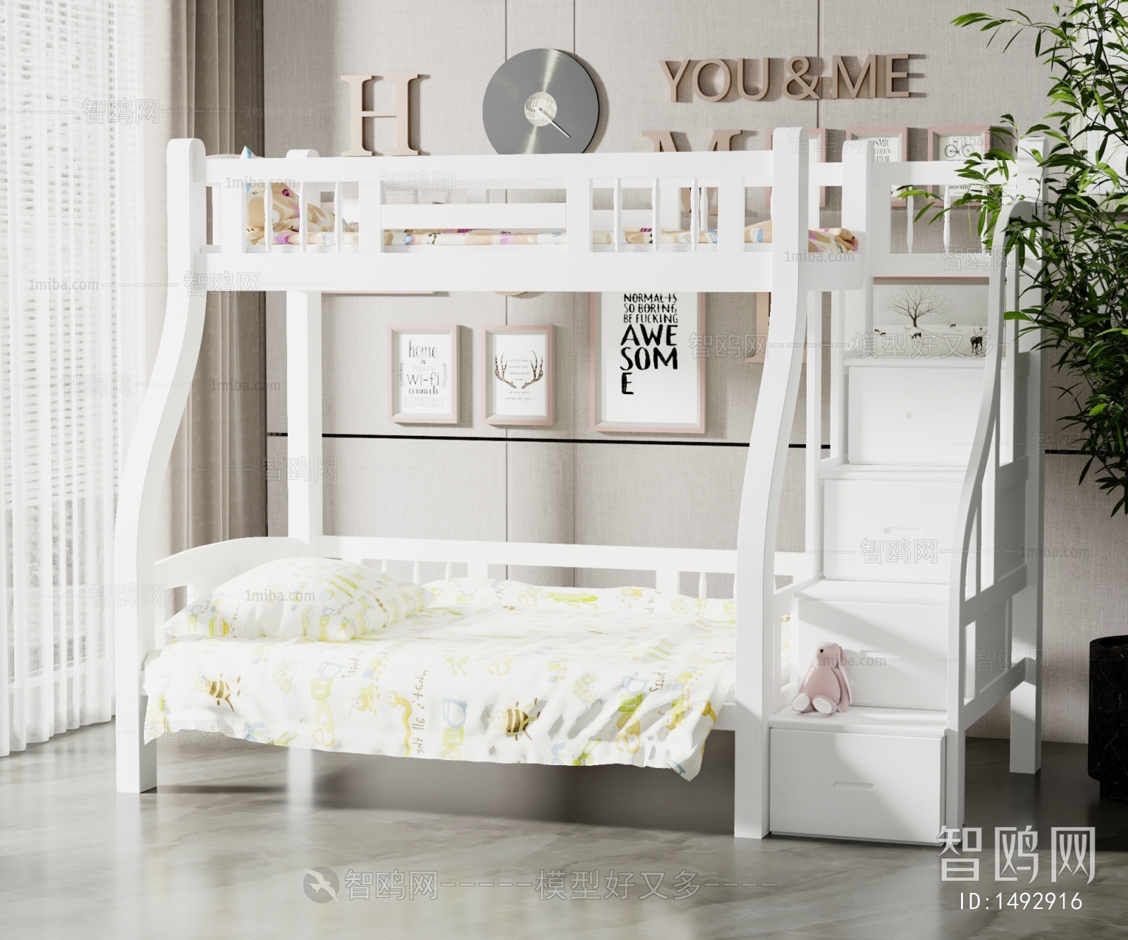 Simple European Style Bunk Bed
