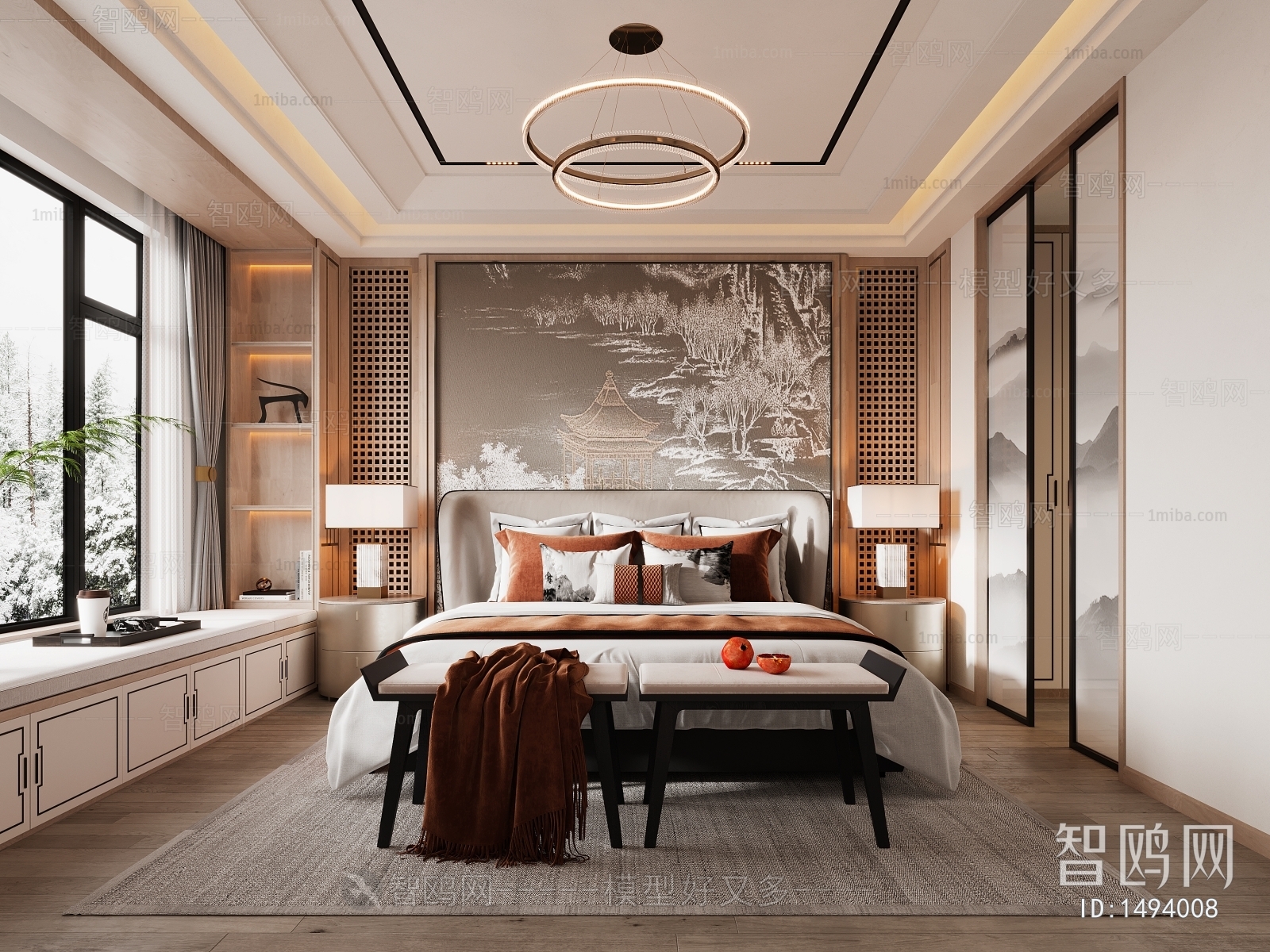 New Chinese Style Bedroom