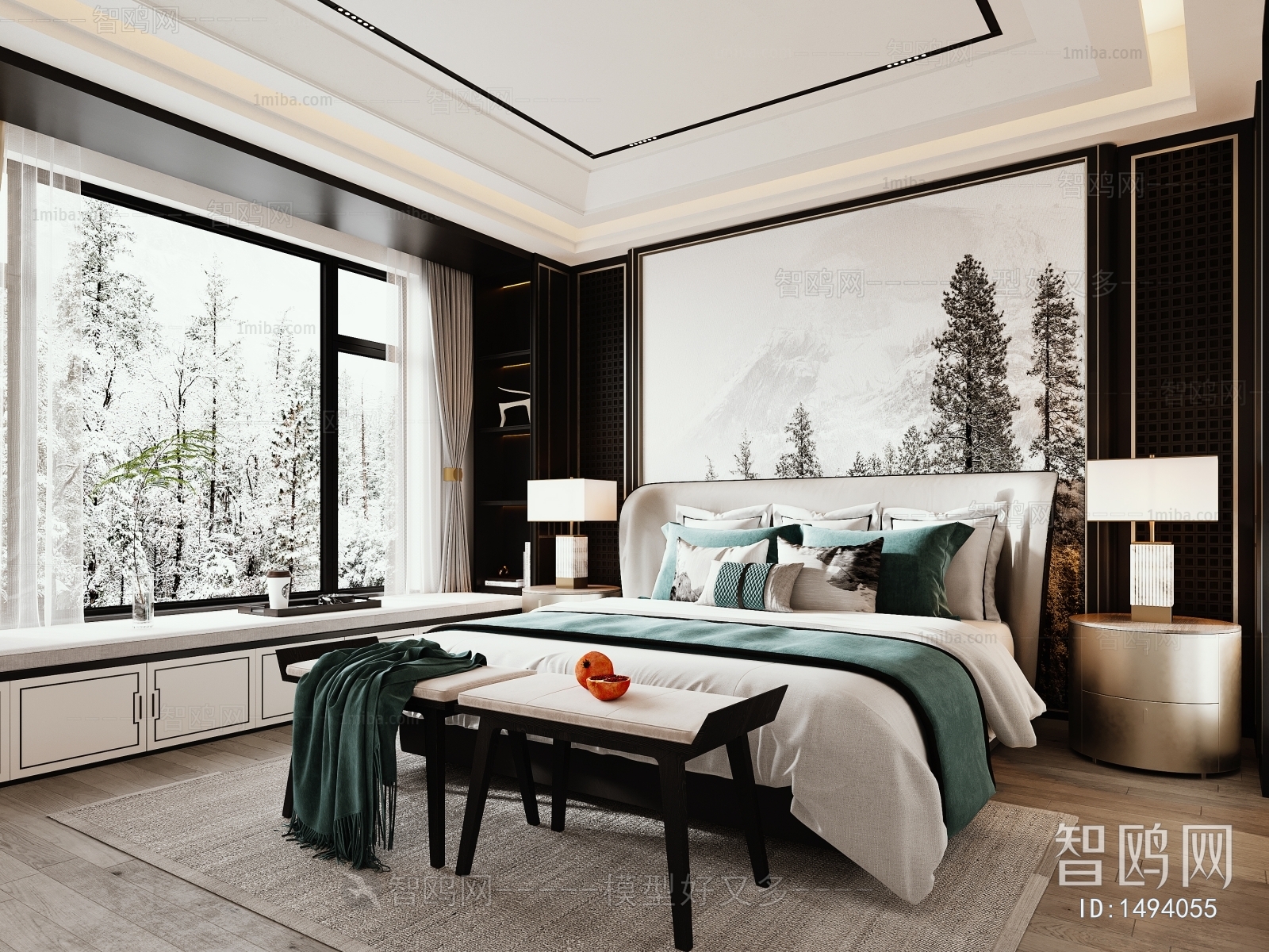 New Chinese Style Bedroom