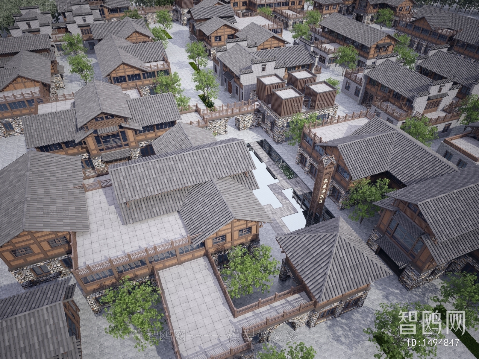 Chinese Style Architectural Bird's-eye View Planning