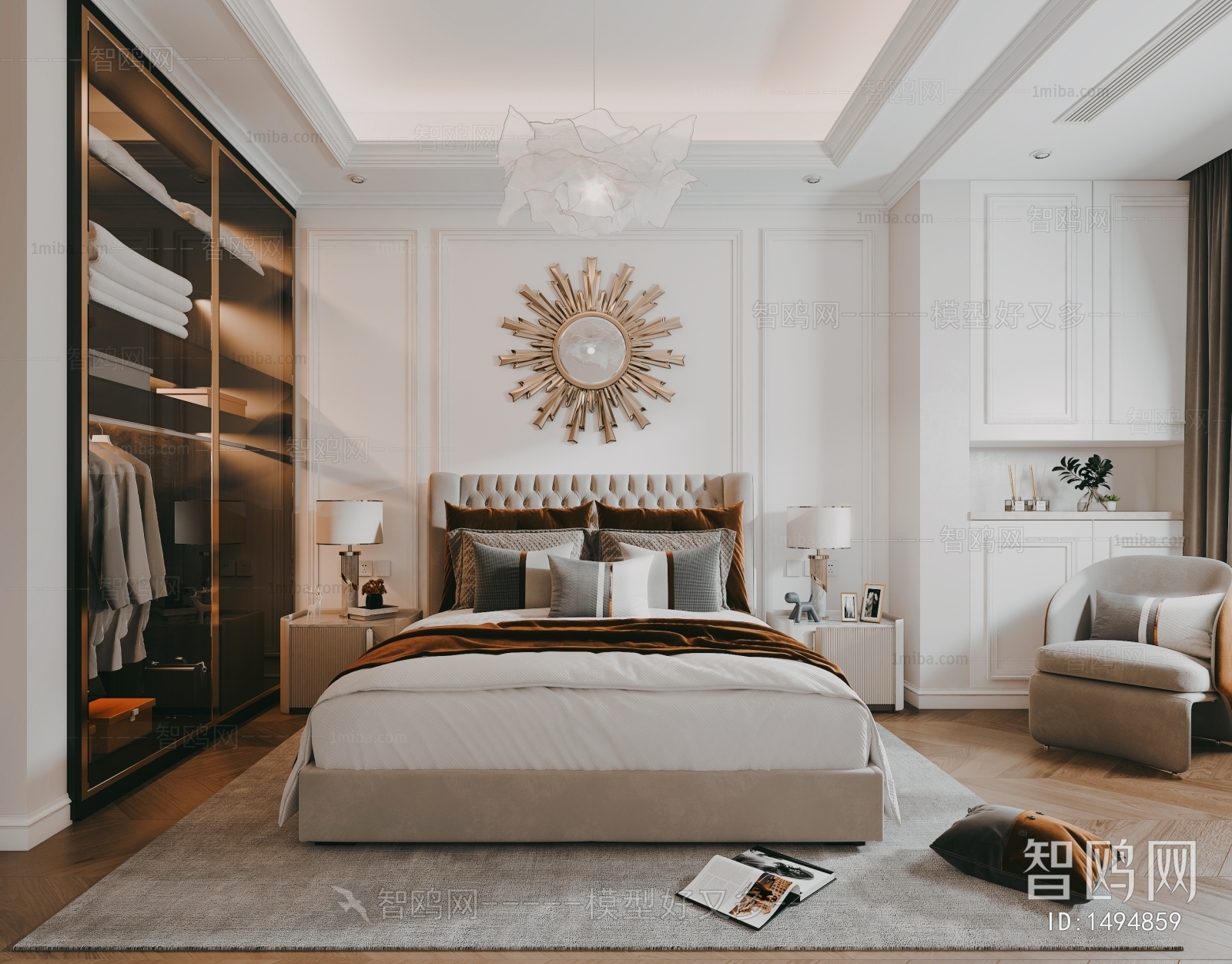 Simple European Style Bedroom